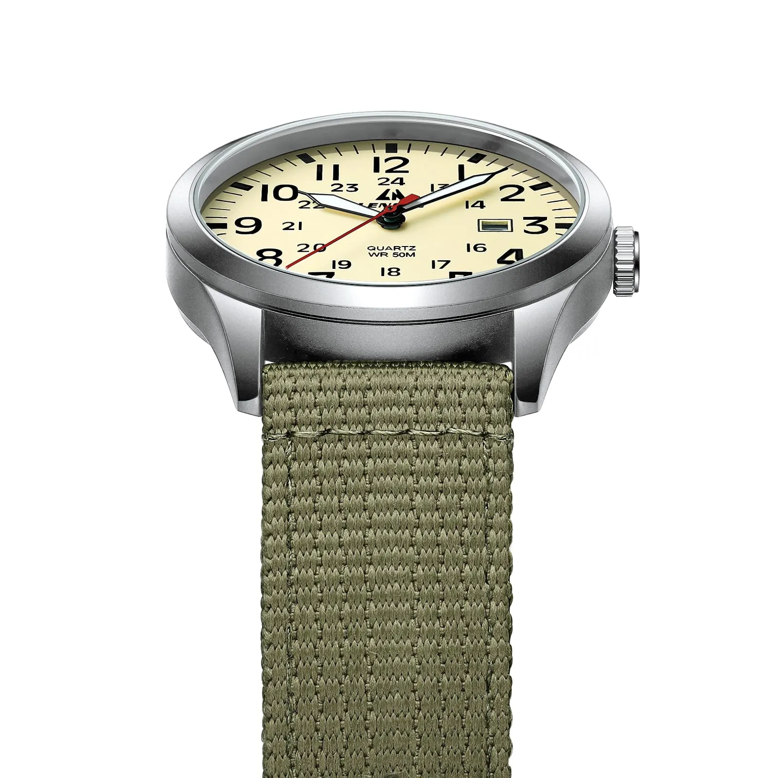 LN LENQIN Orologio Uomo Militare Analogico Quarzo Nylon Datario 3ATM - immagine 7