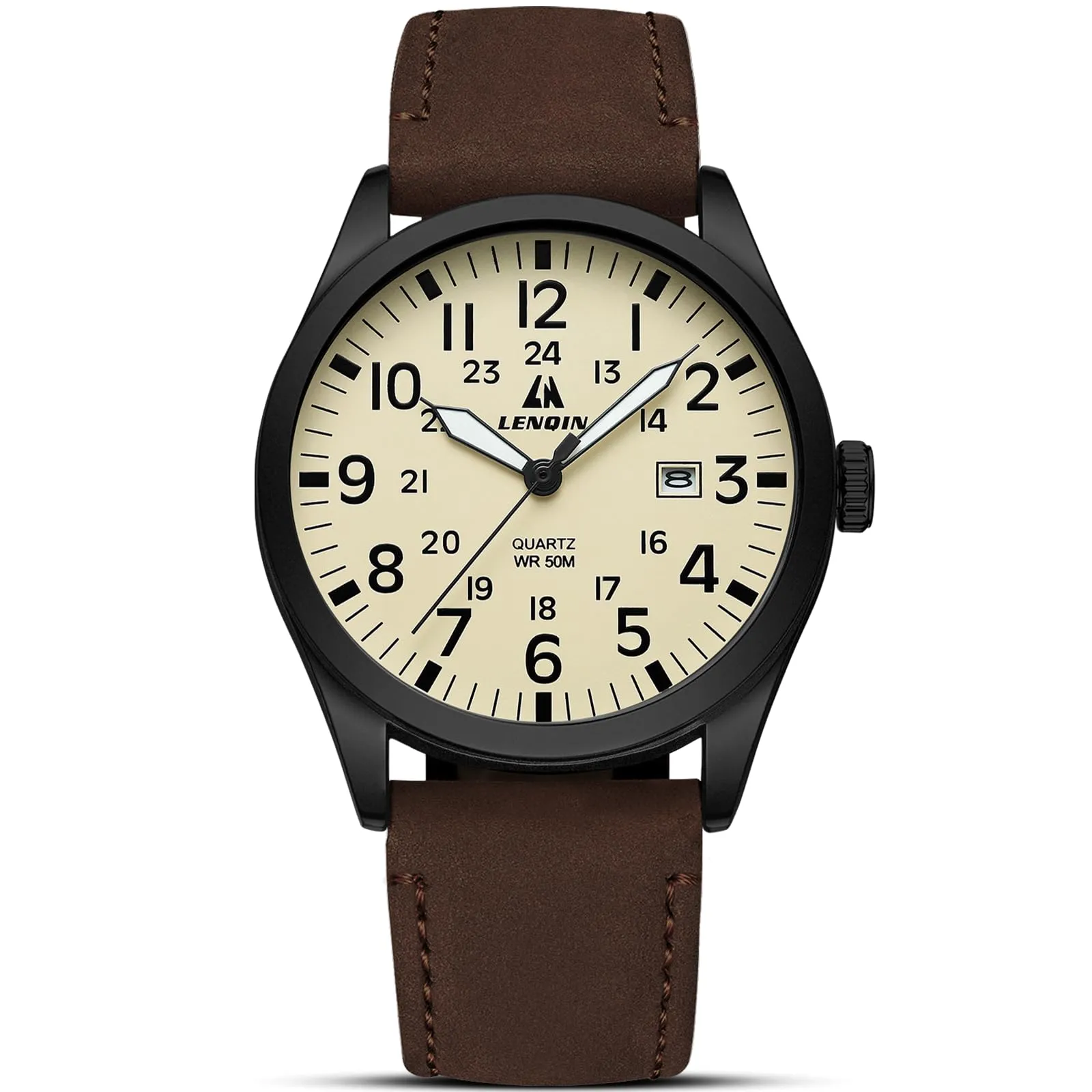 LN LENQIN Orologio Uomo Militare Analogico Quarzo Nylon Datario 3ATM - immagine 1