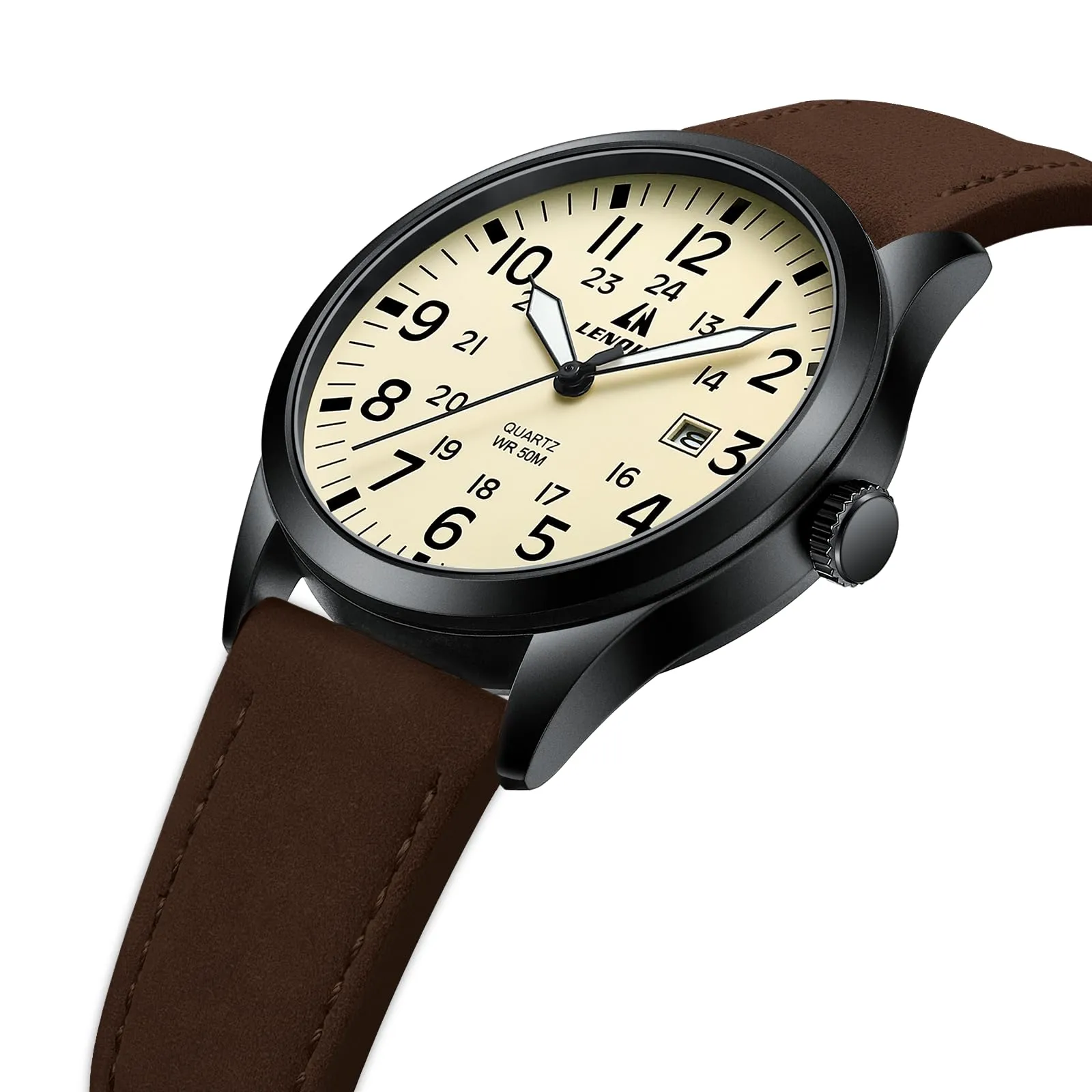LN LENQIN Orologio Uomo Militare Analogico Quarzo Nylon Datario 3ATM - immagine 3