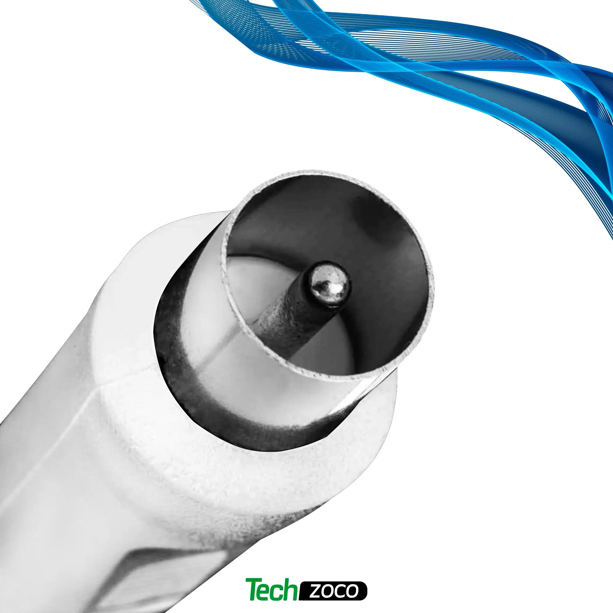 TECHZOCO Cavo antenna TV maschio femmina, coassiale 90°, per TV e decoder, 70dB, HDTV, DVB-T2/C/S, 75 Ohm, bianco, 2,5 metri - immagine 4