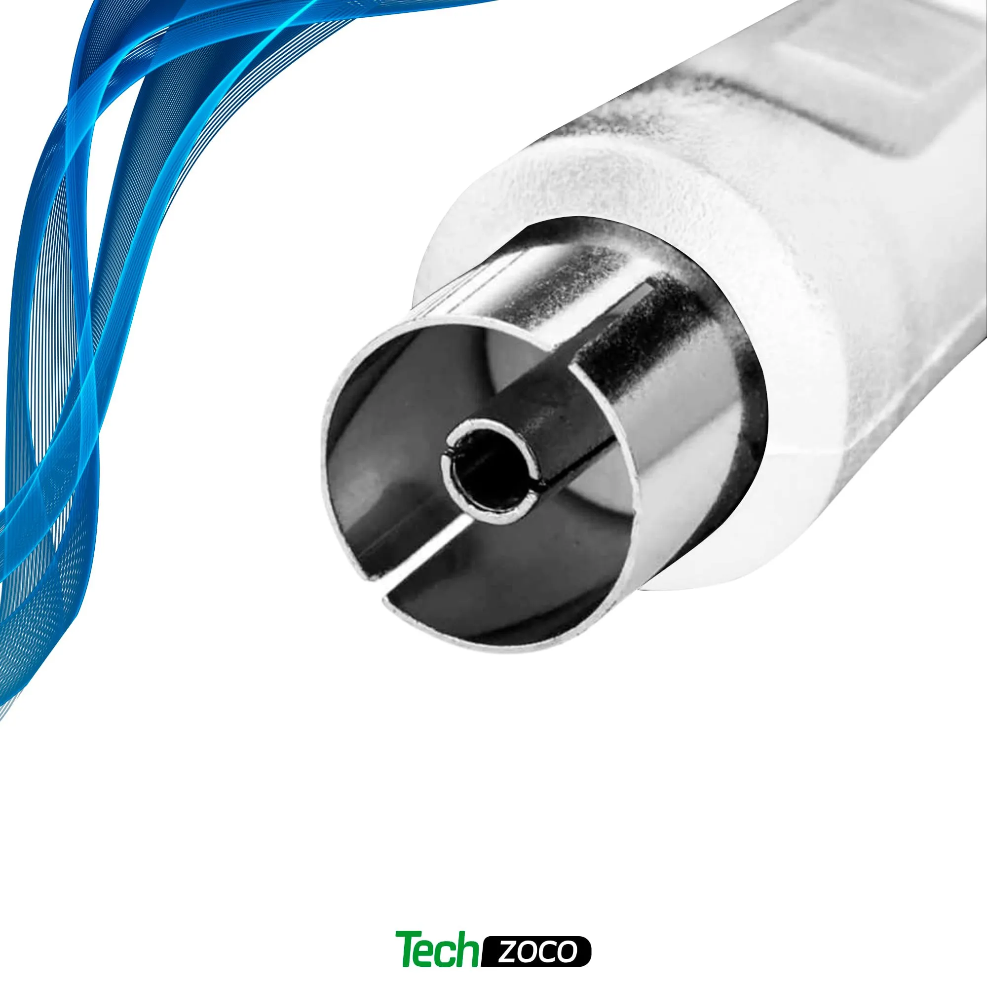 TECHZOCO cavo antenna TV maschio femmina, cavo coassiale TV, decoder, 70dB, HDTV, DVB-T2, DVB-C, tv e radio, 75 Ohm, bianco, 5 metri - immagine 6