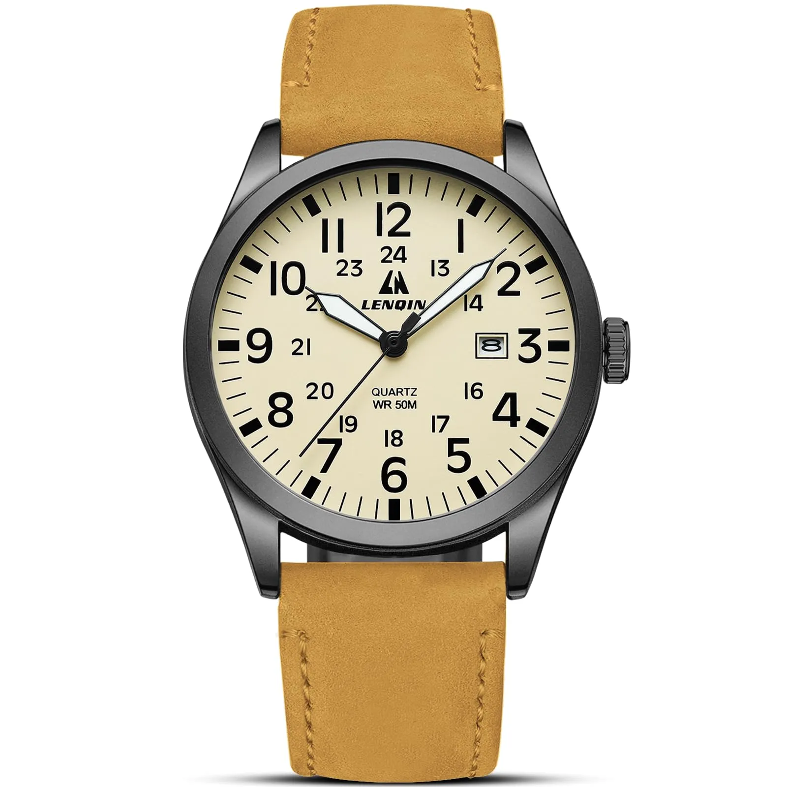LN LENQIN Orologio Uomo Militare Analogico Quarzo Nylon Datario 3ATM - immagine 1