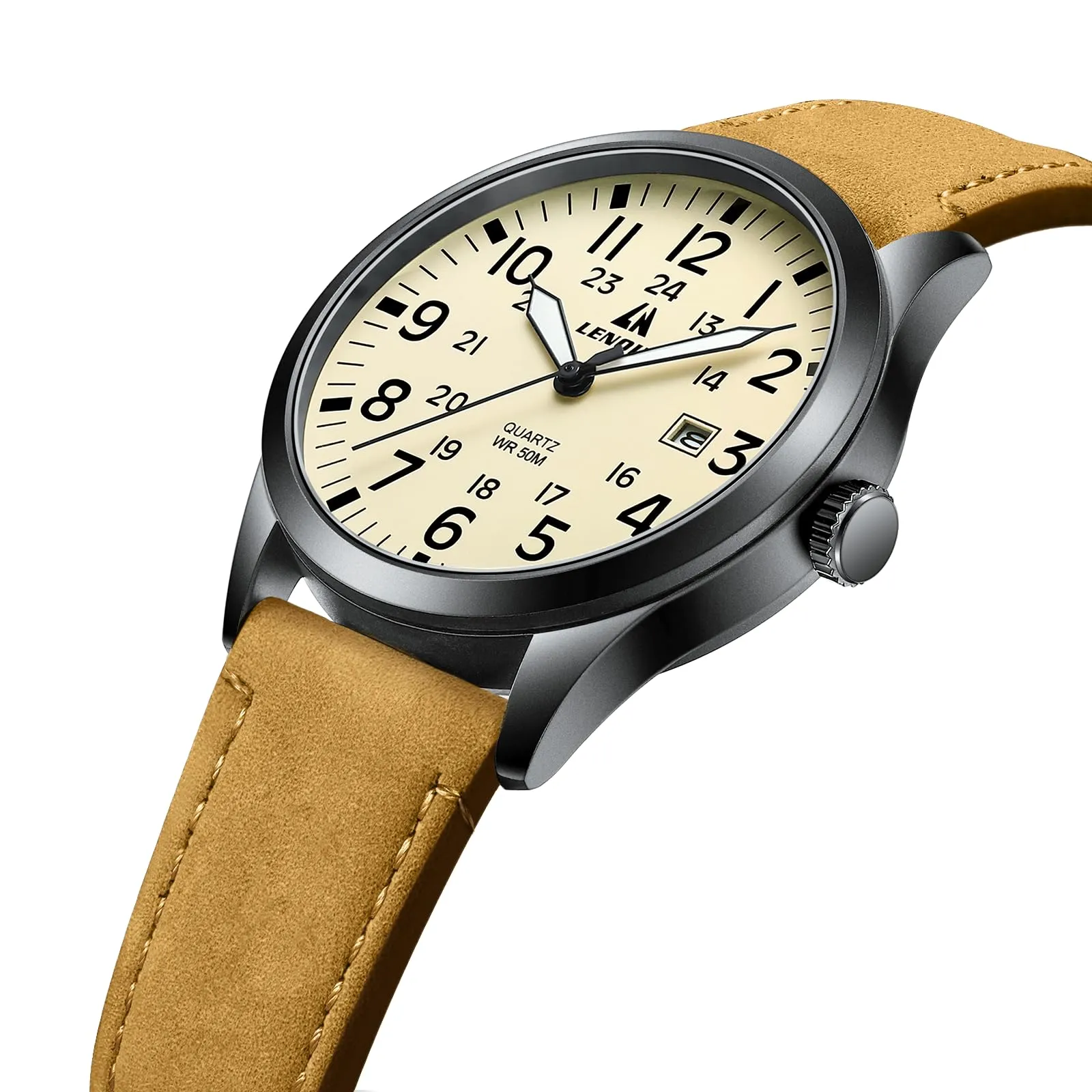 LN LENQIN Orologio Uomo Militare Analogico Quarzo Nylon Datario 3ATM - immagine 3