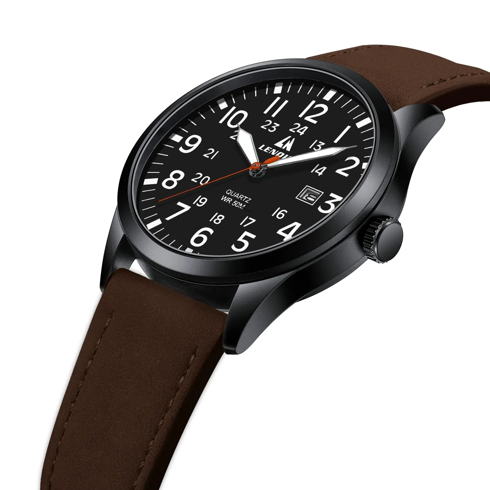 LN LENQIN Orologio Uomo Militare Analogico Quarzo Nylon Datario 3ATM - immagine 3