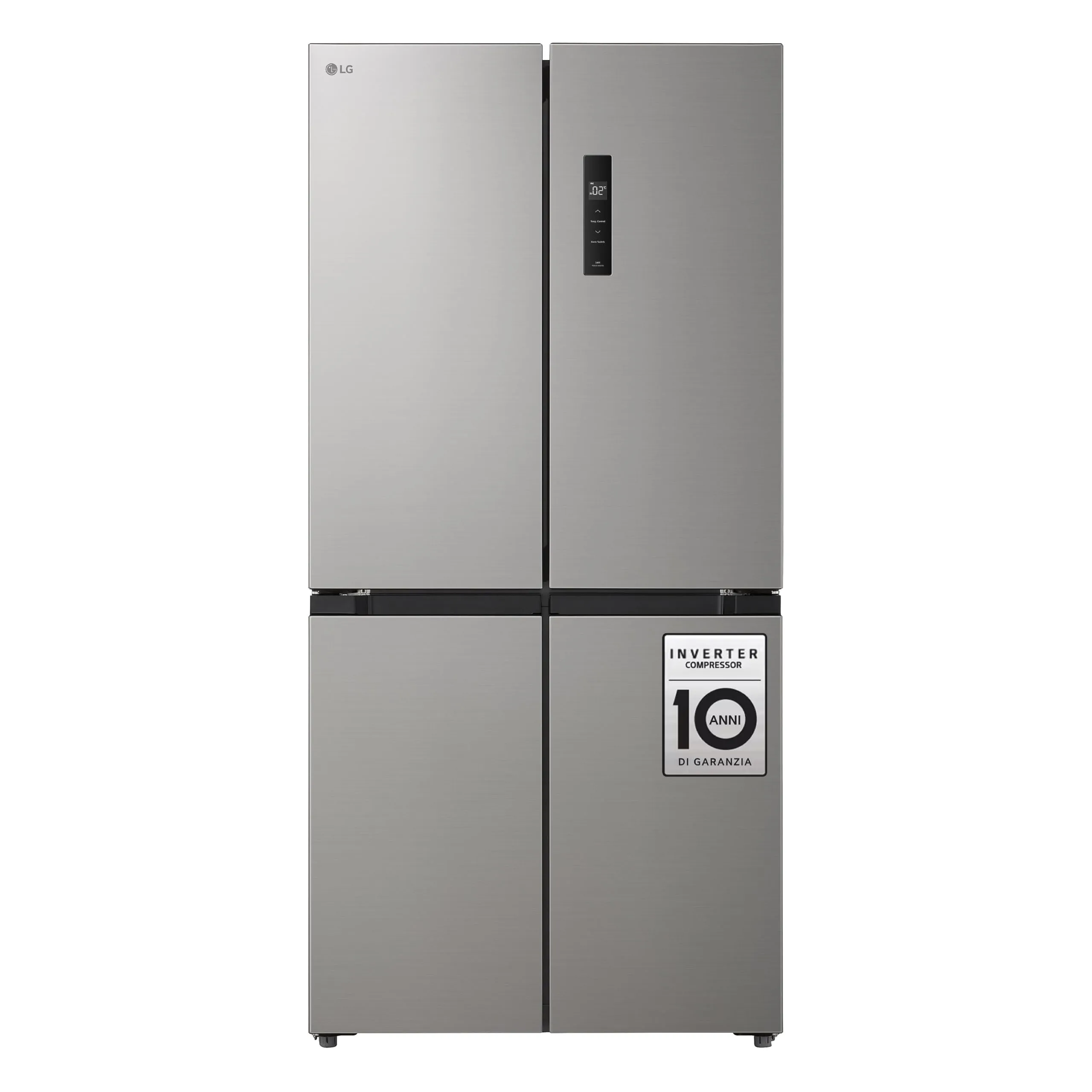 LG GMM41MSBEM Frigorifero 4 Porte Slim, Capacità 474L, Total No Frost con Multi Air Flow, Cassetto Zero Gradi Convertibile Fresh Switch, Ripiani in Vetro Temperato, Illuminazione LED, Classe E, Silver - immagine 2
