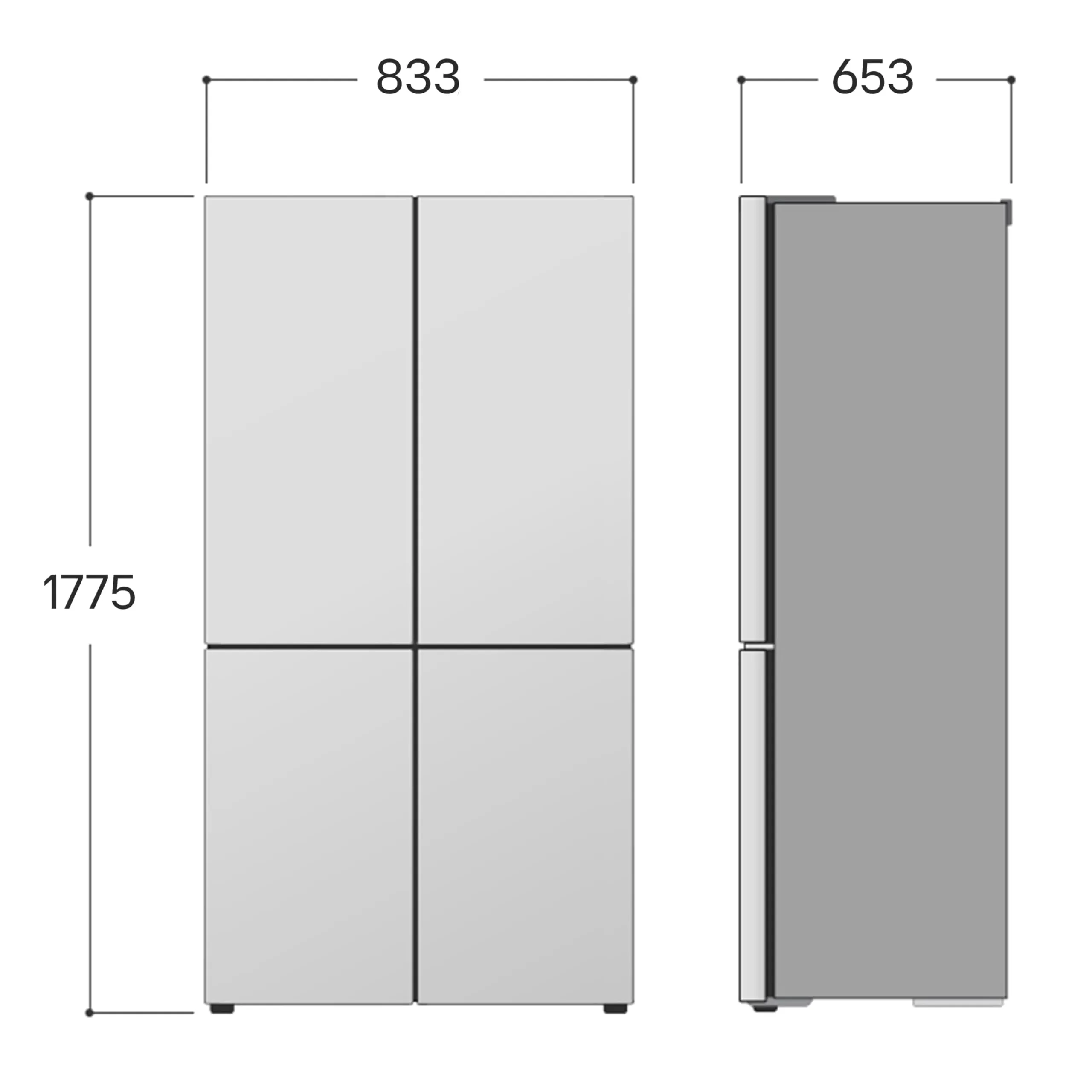 LG GMM41MSBEM Frigorifero 4 Porte Slim, Capacità 474L, Total No Frost con Multi Air Flow, Cassetto Zero Gradi Convertibile Fresh Switch, Ripiani in Vetro Temperato, Illuminazione LED, Classe E, Silver - immagine 4