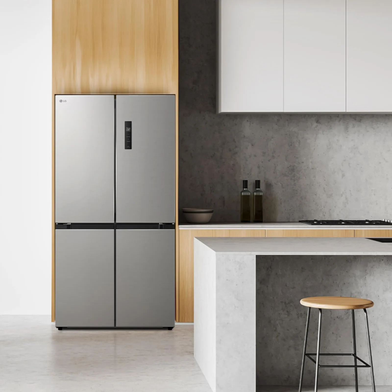 LG GMM41MSBEM Frigorifero 4 Porte Slim, Capacità 474L, Total No Frost con Multi Air Flow, Cassetto Zero Gradi Convertibile Fresh Switch, Ripiani in Vetro Temperato, Illuminazione LED, Classe E, Silver - immagine 5