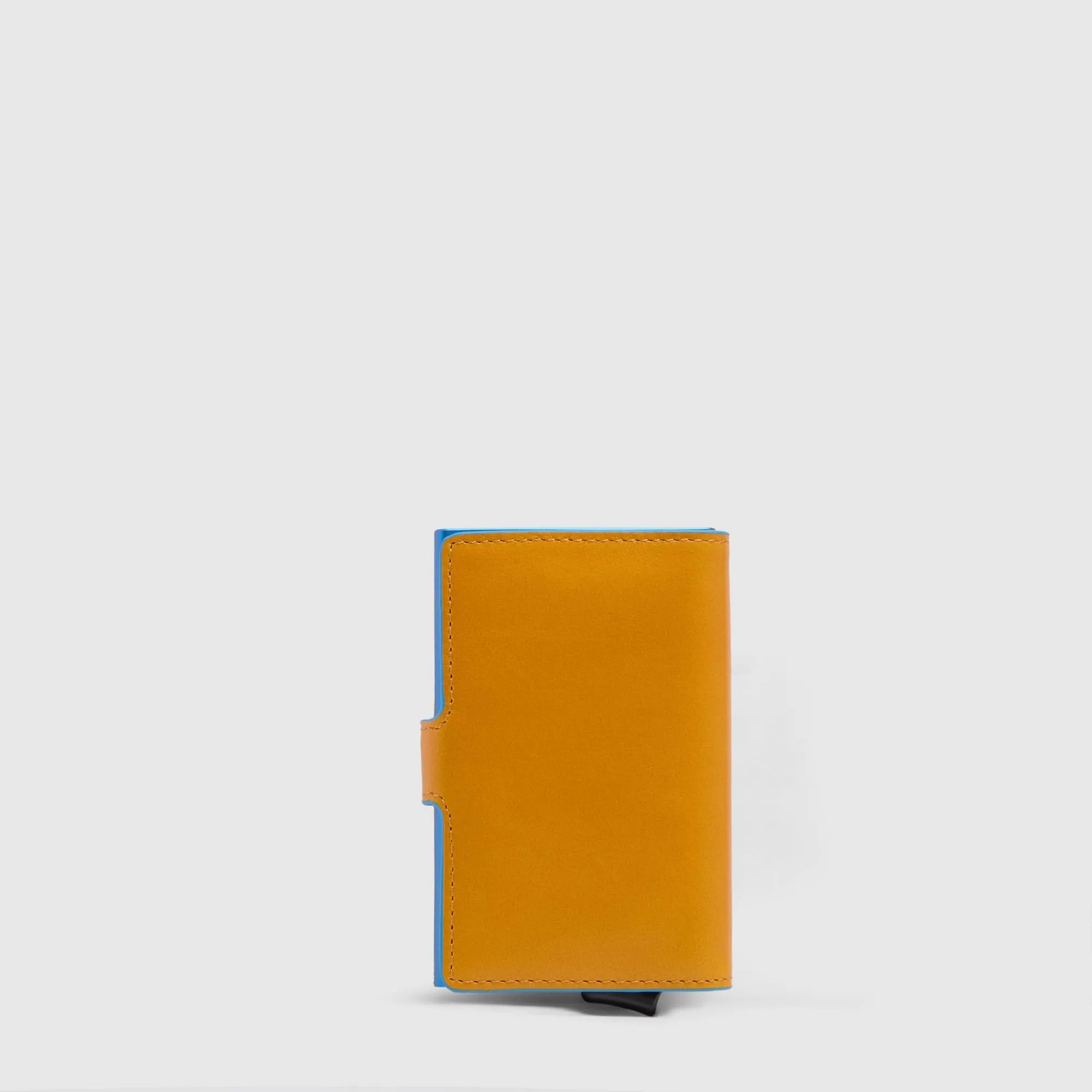 PIQUADRO - Portacarte Blue Square RFID Pelle e Metallo - Unisex - Giallo - immagine 2