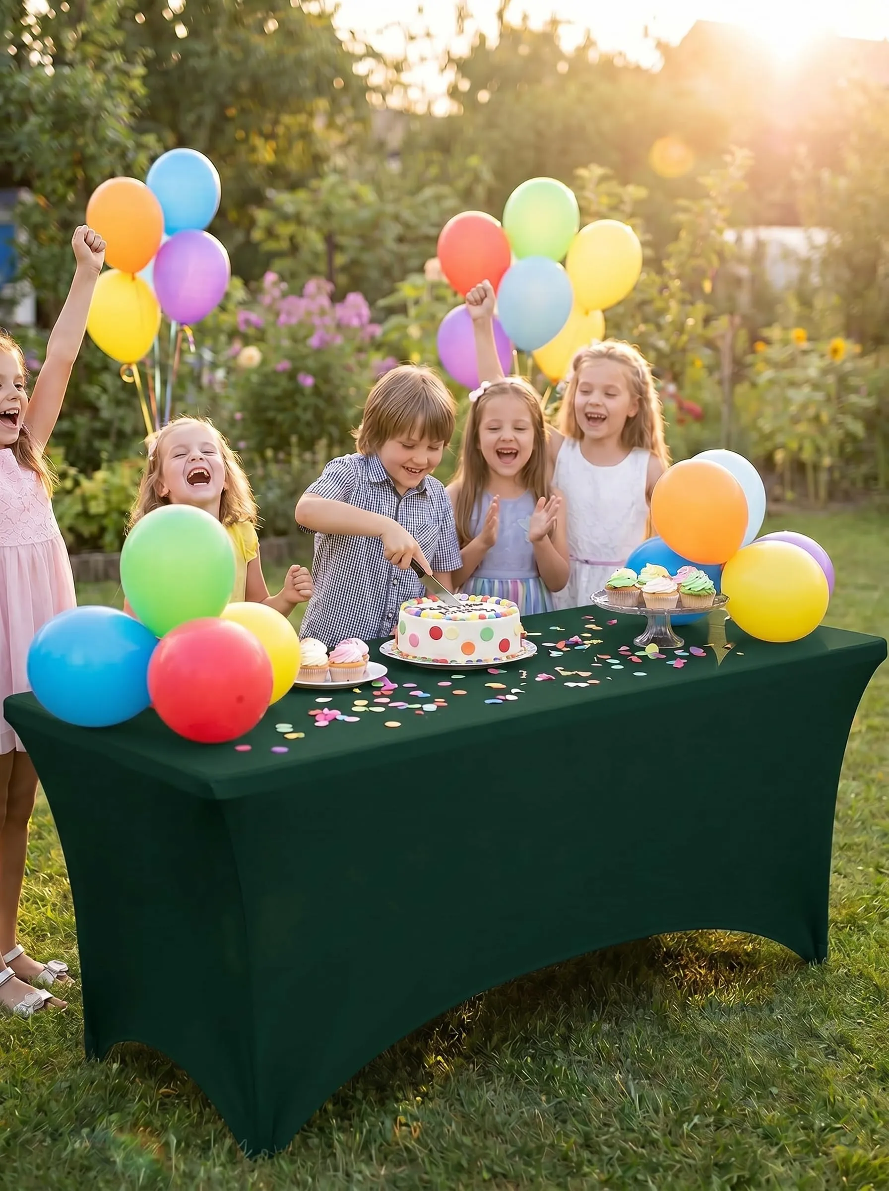 Utopia Kitchen Tovaglia Estensibile [6 Piedi, 183 cm] Copritavolo in Poliestere e Spandex - Lavabile in Lavatrice e Resistente alle Pieghe per Eventi e Feste (Confezione da 1, Bianco) - immagine 2
