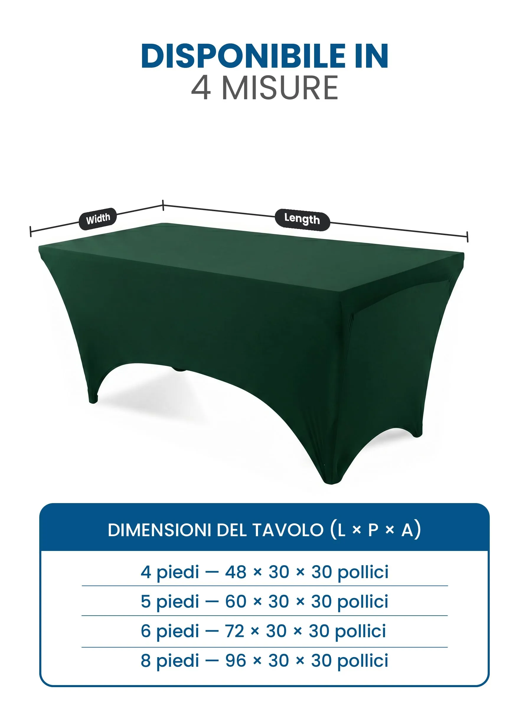 Utopia Kitchen Tovaglia Estensibile [6 Piedi, 183 cm] Copritavolo in Poliestere e Spandex - Lavabile in Lavatrice e Resistente alle Pieghe per Eventi e Feste (Confezione da 1, Bianco) - immagine 3