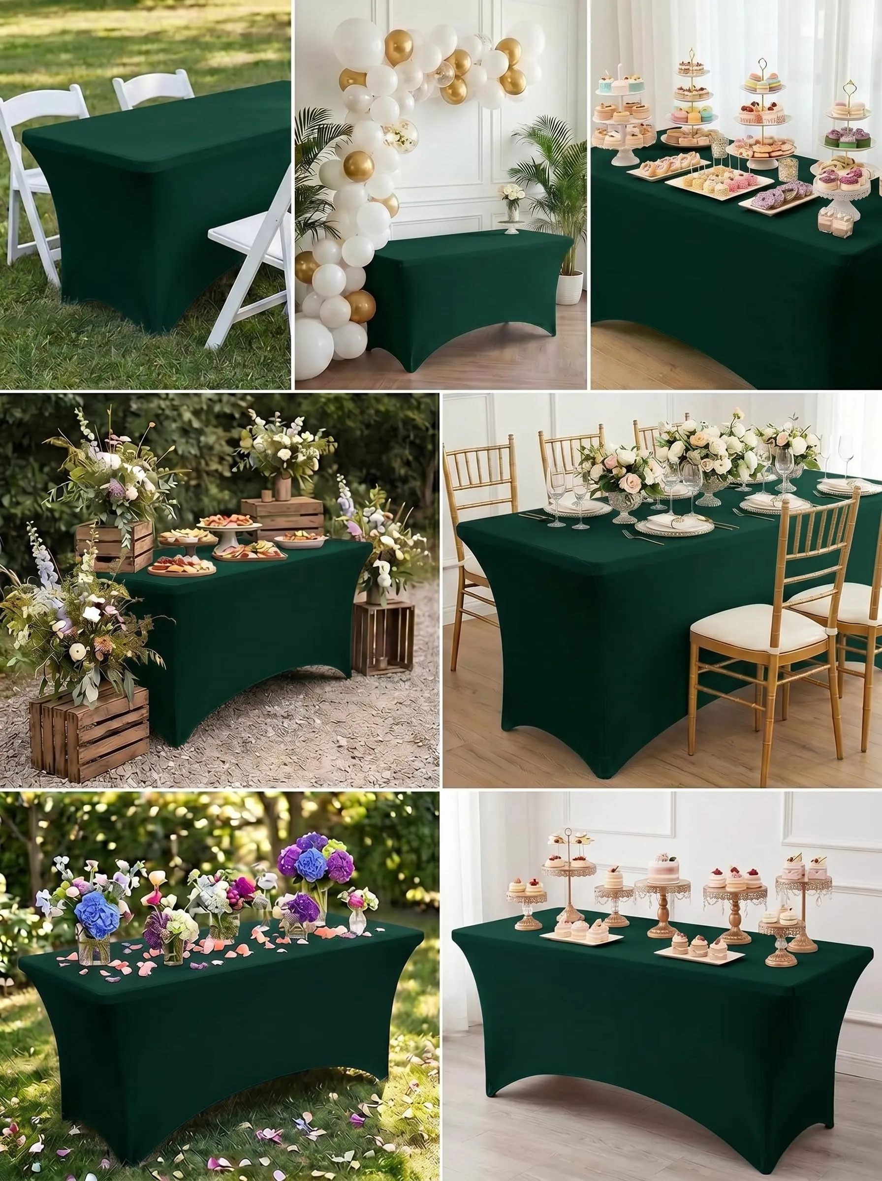 Utopia Kitchen Tovaglia Estensibile [6 Piedi, 183 cm] Copritavolo in Poliestere e Spandex - Lavabile in Lavatrice e Resistente alle Pieghe per Eventi e Feste (Confezione da 1, Bianco) - immagine 10