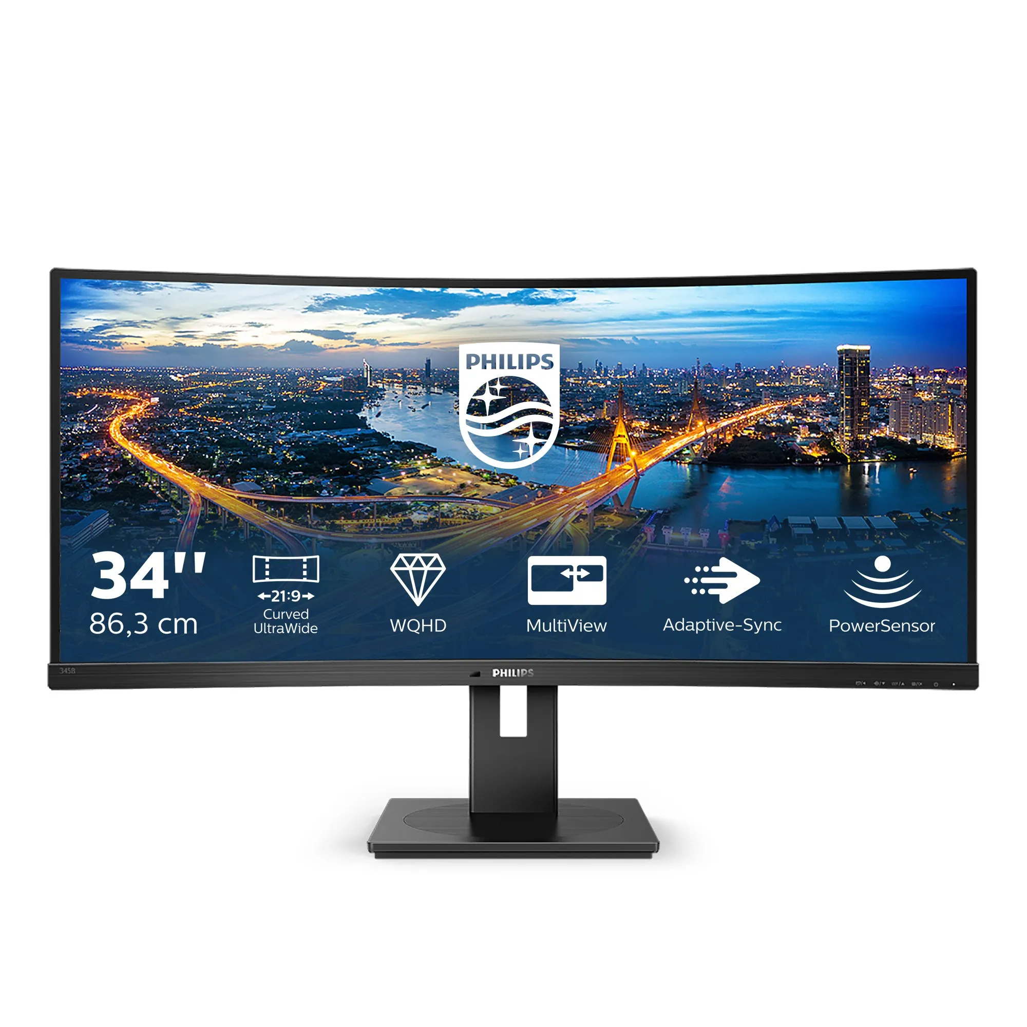 Philips 34 21:9 Curvo 3440*1440 Dp HDMIX2 USB Multimed 345B1C/00 - immagine 1