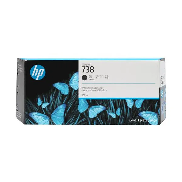Hp INK/HP 738 300-ML Blk Designjet Ink 498N8A - immagine 1