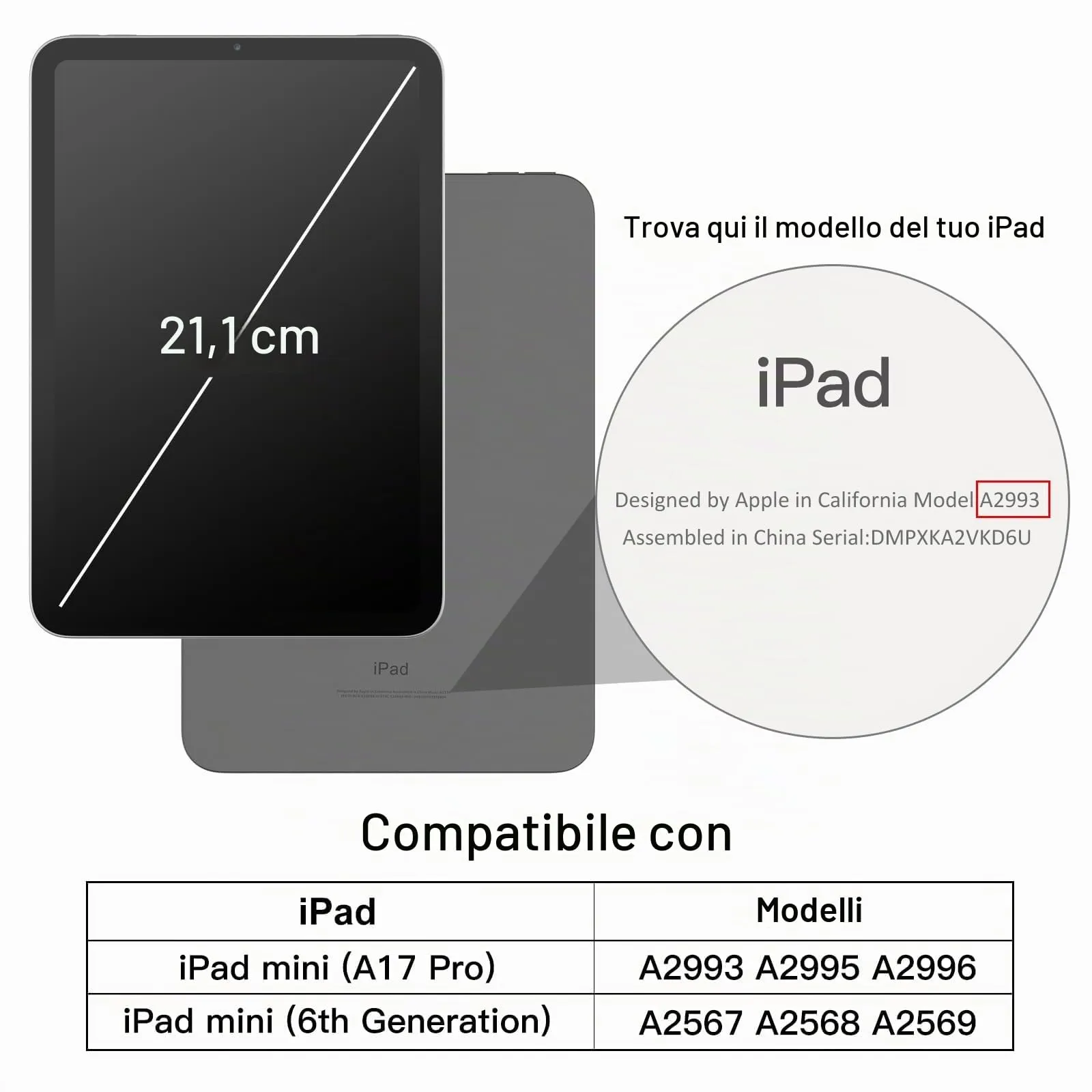 JETech Custodia per iPad mini A17 Pro/6ª Gen, Blu - immagine 2