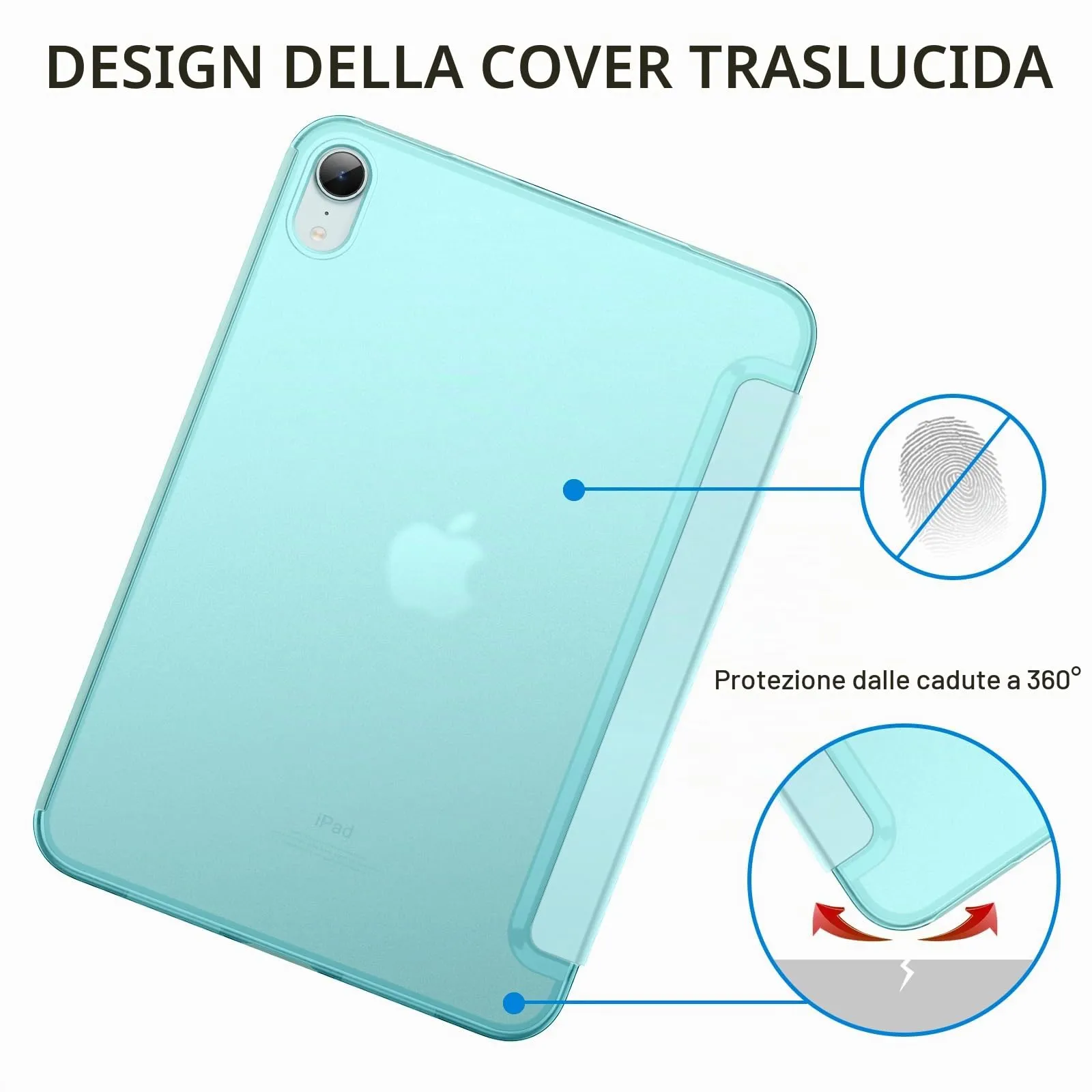 JETech Custodia per iPad mini A17 Pro/6ª Gen, Blu - immagine 4