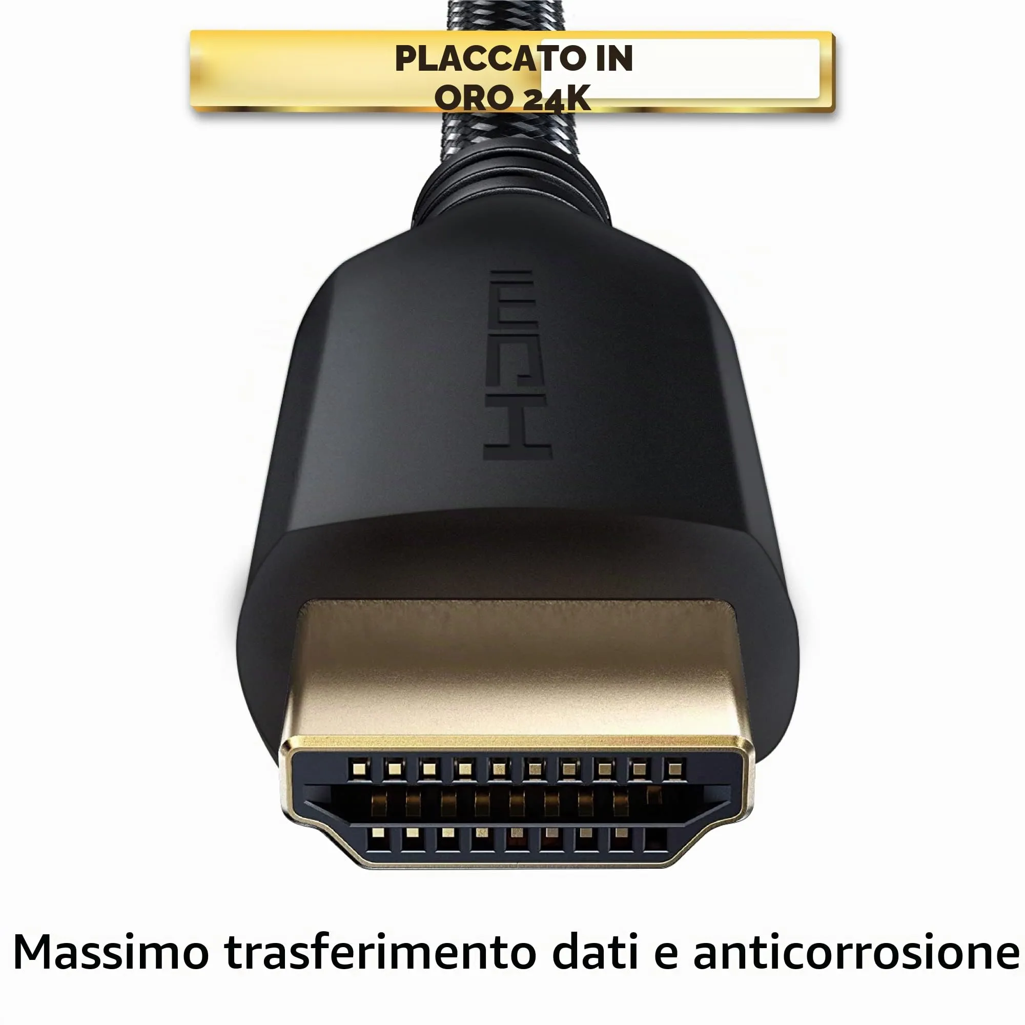 PowerBear Cavo HDMI 4K, 20 m, 18 Gbps, cavo HDMI ad alta velocità, nylon intrecciato e spina d'oro, 4 K a 60 Hz, Ultra HD, 1080P, ARC e CL3, certificato per laptop, monitor, PS5, PS4 e molto altro - immagine 6