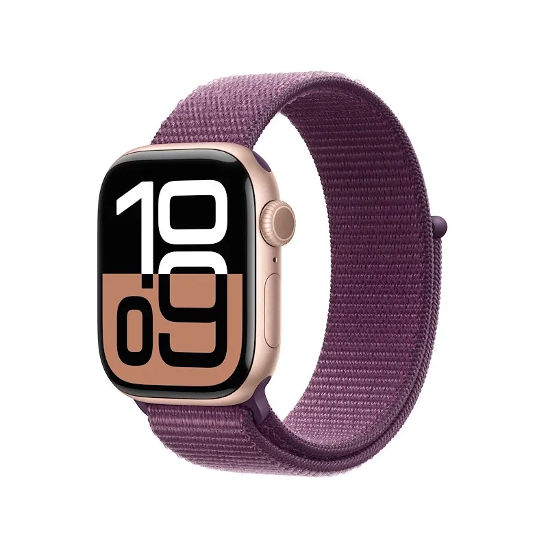Apple Watch Series 10 42MM GPS+Cellular Alluminio Oro rosa Sport Loop Prugna - immagine 1