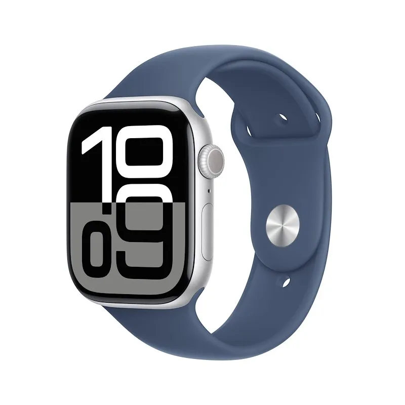 Apple Watch Series 10 46MM GPS + CELLULAR S/M Alluminio Argento Denim Sport Band - immagine 1