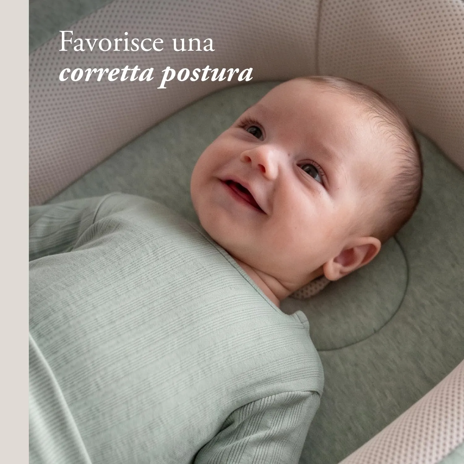 Inglesina Welcome Pod Baby Nest Ergonomico 0-8 Mesi, Riduttore Lettino Traspirante in Bambù e Cotone, Sfoderabile e Lavabile (Balance Green) - immagine 3