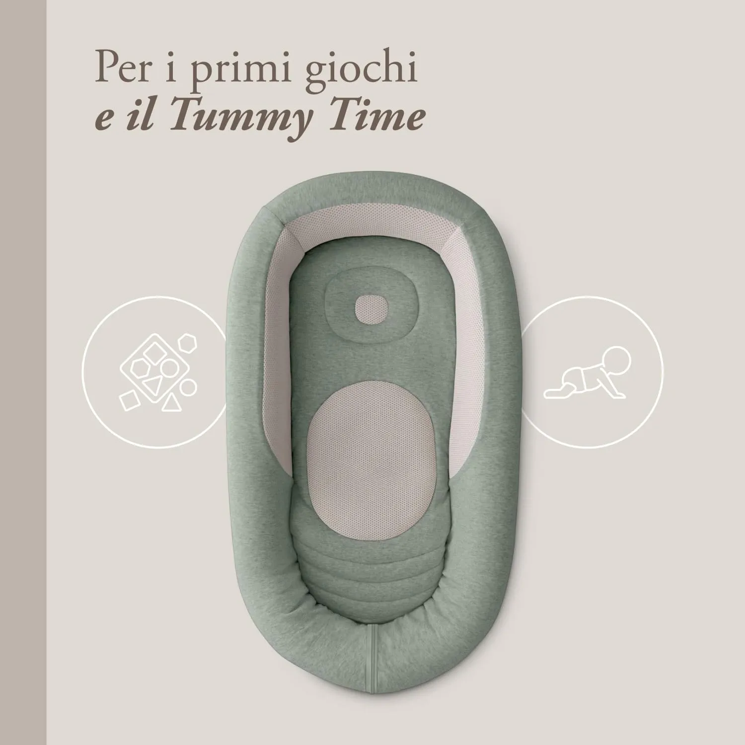 Inglesina Welcome Pod Baby Nest Ergonomico 0-8 Mesi, Riduttore Lettino Traspirante in Bambù e Cotone, Sfoderabile e Lavabile (Balance Green) - immagine 4