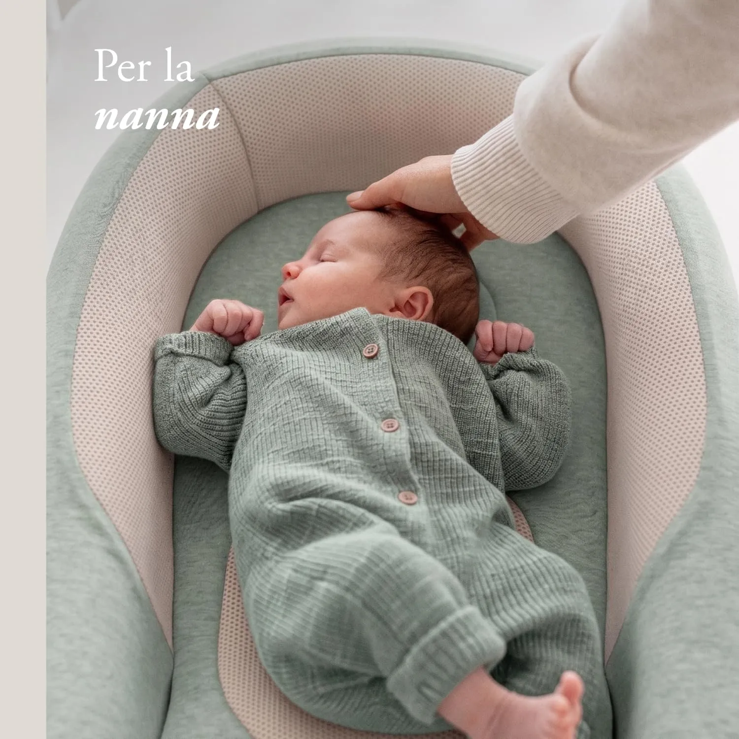 Inglesina Welcome Pod Baby Nest Ergonomico 0-8 Mesi, Riduttore Lettino Traspirante in Bambù e Cotone, Sfoderabile e Lavabile (Balance Green) - immagine 5