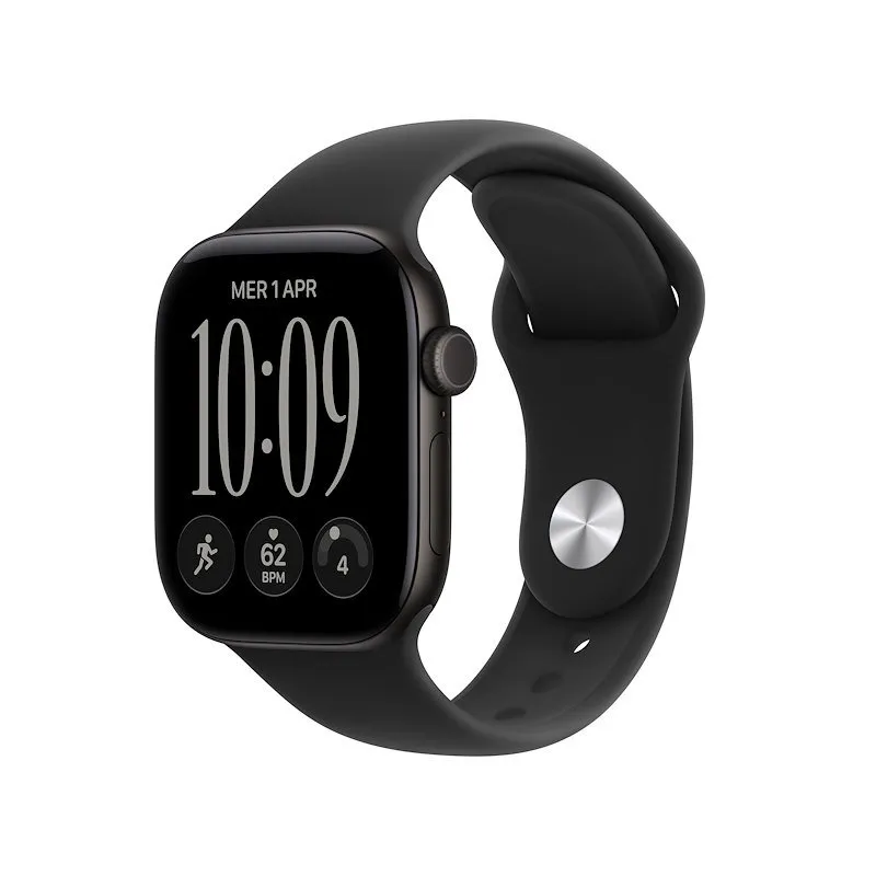 Apple Watch Series 12 GPS 42MM S/M Cassa Alluminio Nera e Sport Band Nero - immagine 1