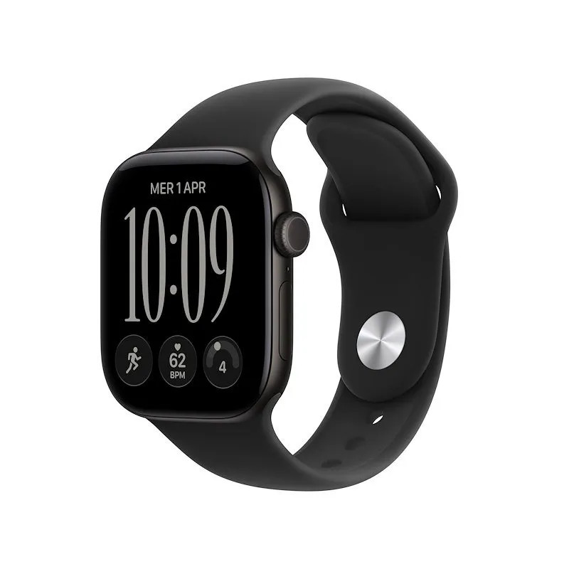 Apple Watch Series 12 GPS+Cellular 42MM S/M Cassa Alluminio Nera e Sport Band Nero - immagine 1