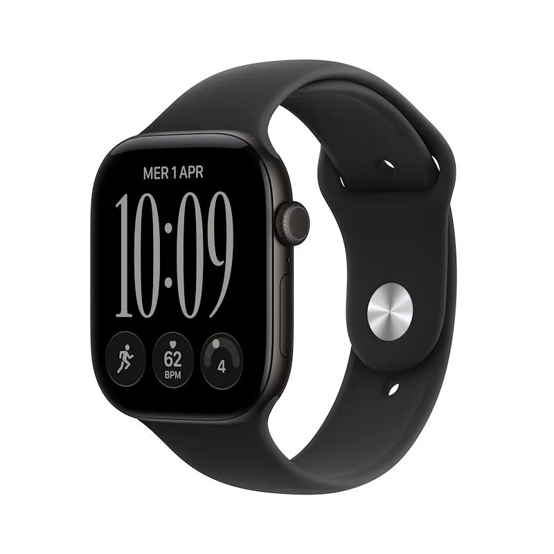 Apple Watch Series 12 GPS+Cellular 46MM S/M Cassa Alluminio Nera e Sport Band Nero - immagine 1