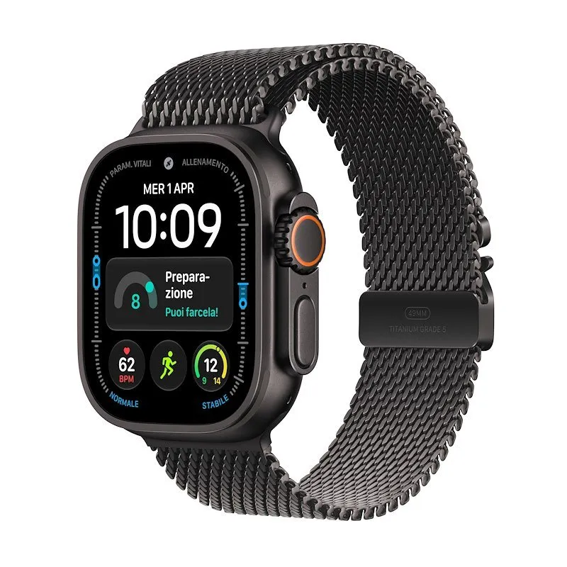 Apple Watch Ultra 4 GPS+Cellular 49MM M Cassa Titanio Nero e Loop in maglia milanese in titanio nero - immagine 1