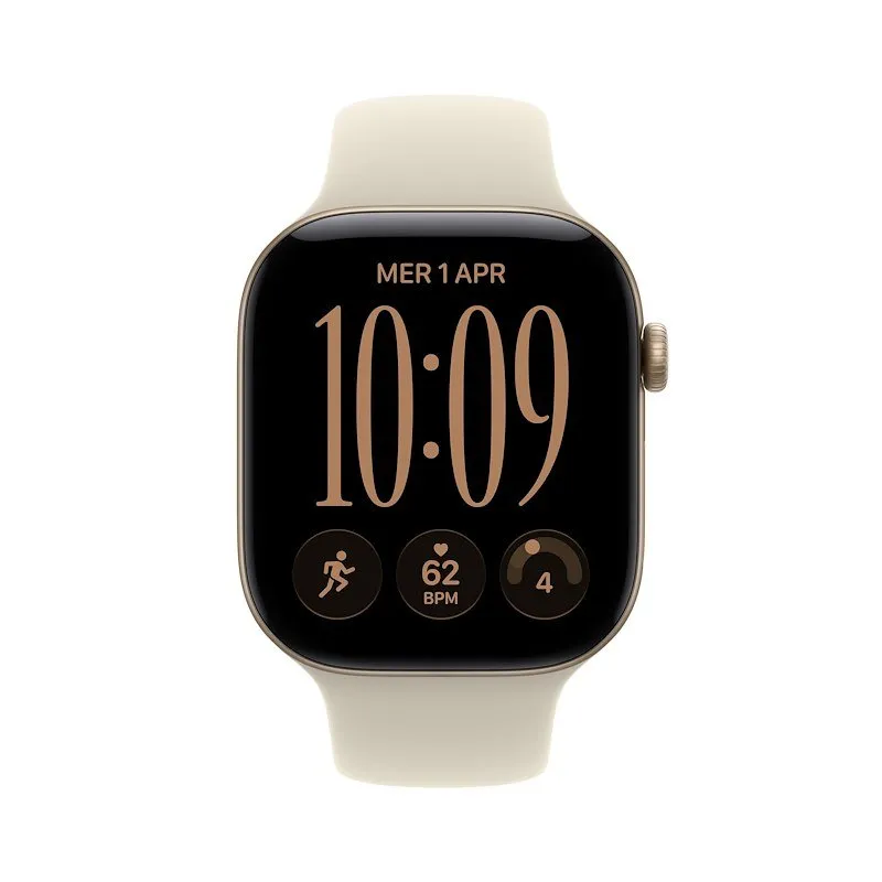 Apple Watch Series 12 GPS 46MM M/L Cassa Alluminio Oro chiaro e Sport Band Sabbia - immagine 1