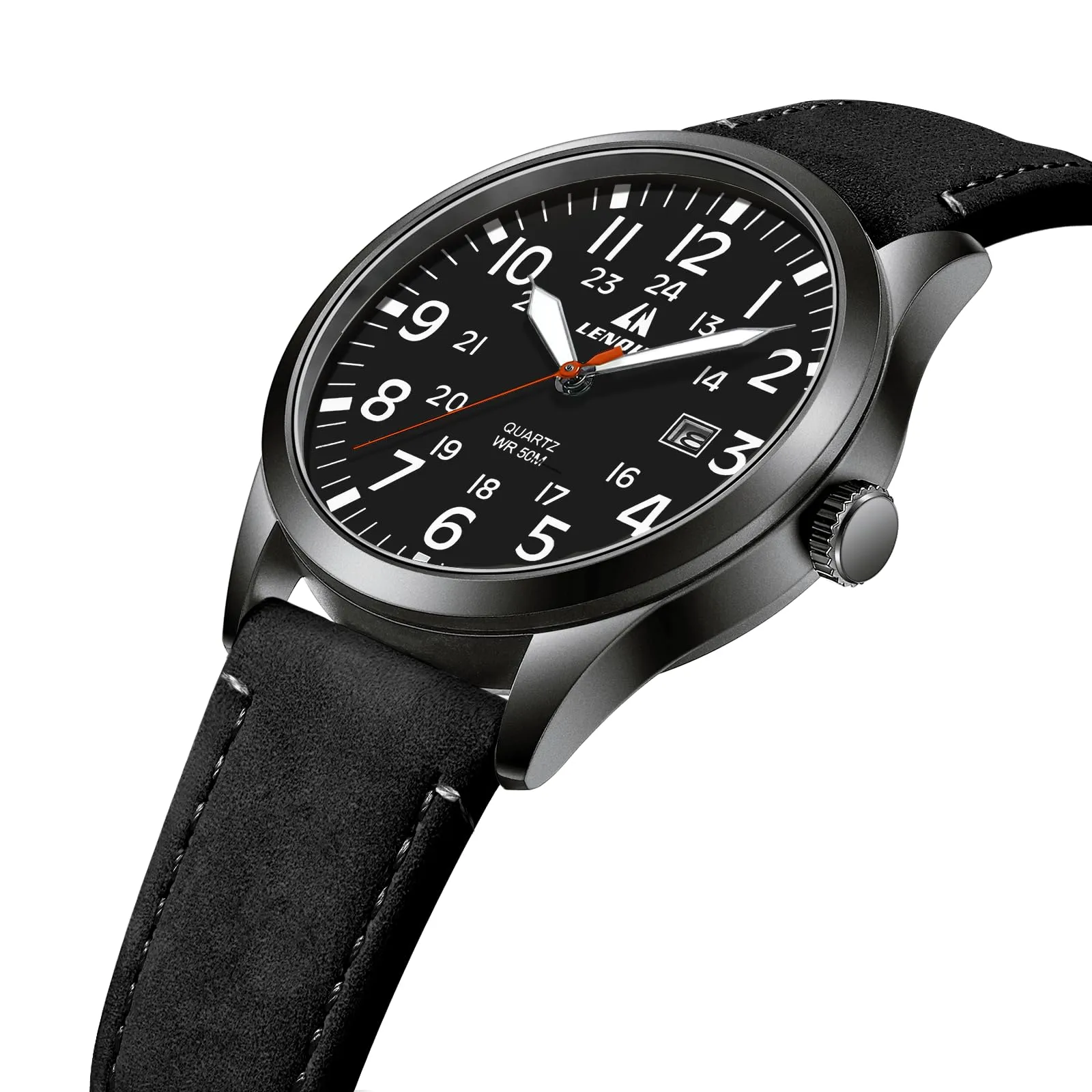 LN LENQIN Orologio Uomo Militare Analogico Quarzo Nylon Datario 3ATM - immagine 3