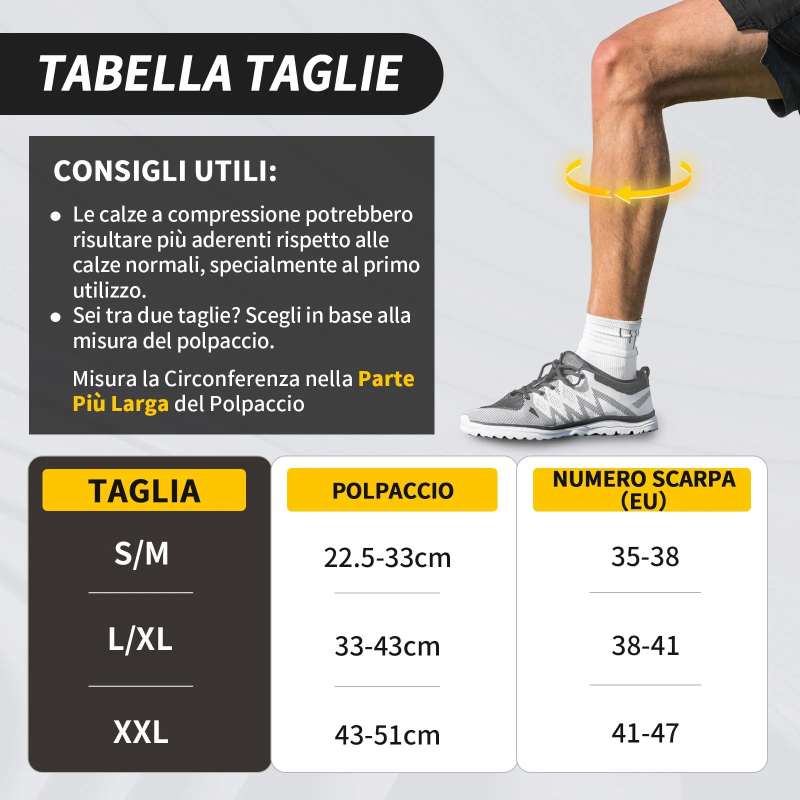 CAMBIVO Calze Compressione Graduata Donna Uomo 3 Paia, Calze a Compressione Graduata 20-30mmHg, Calze Antitrombo Elastiche a Compressione, Gambaletti Calzini per Sportive, Vene Varicose, Aereo, Corsa - immagine 4