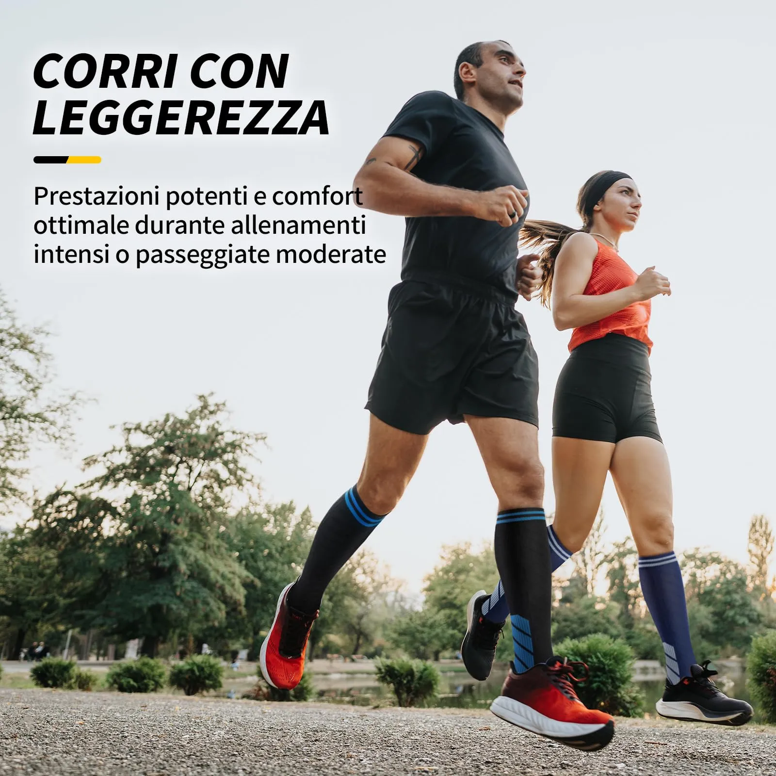 CAMBIVO Calze Compressione Graduata Donna Uomo 3 Paia, Calze a Compressione Graduata 20-30mmHg, Calze Antitrombo Elastiche a Compressione, Gambaletti Calzini per Sportive, Vene Varicose, Aereo, Corsa - immagine 7