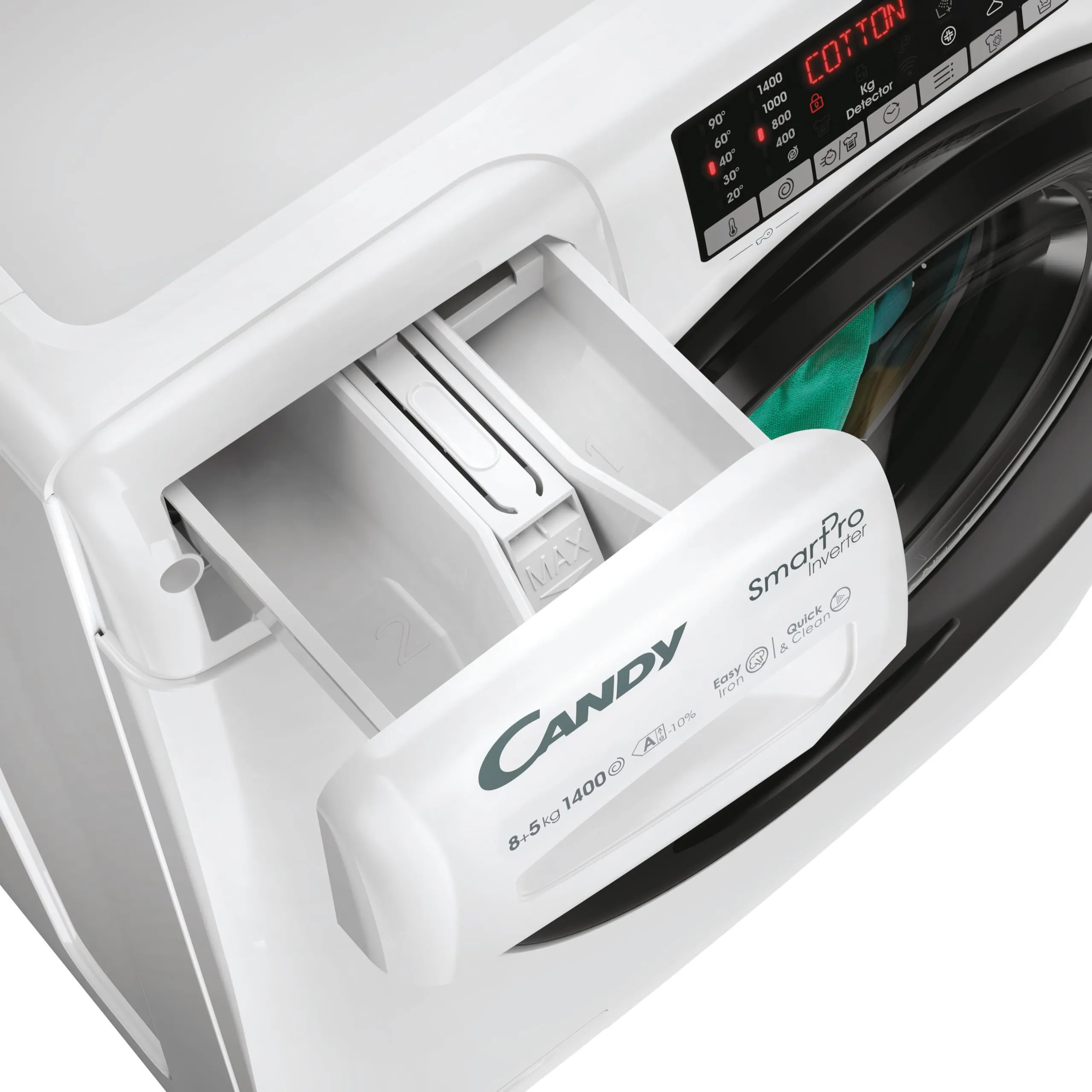 Candy Smart Pro Inverter Lavasciuga 8+5 Kg, Libera Installazione, 1400 Giri, Classe A-10%, Programmi Rapidi, Programma Easy Iron Plus, AxLxP 85x60x53, Bianca - CSOW 4856TWMB6-S [Classe E] - immagine 7
