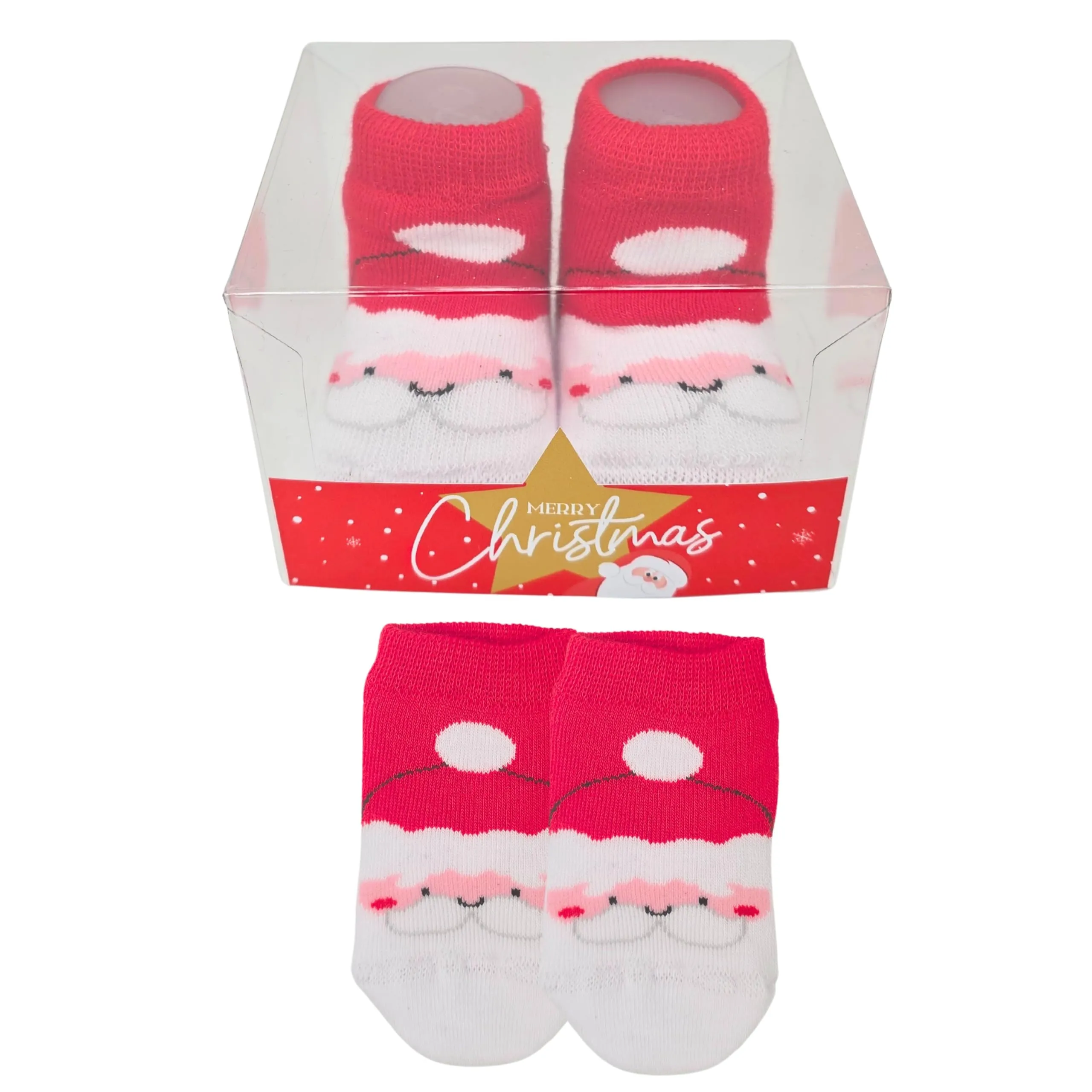 LEON D'ORO Calze Natale Neonato il primo Natale Calzini Regalo Scarpine 0-6 mesi Made in Italy (IT, Età, 0 mesi, 6 mesi, ASS 2) - immagine 1