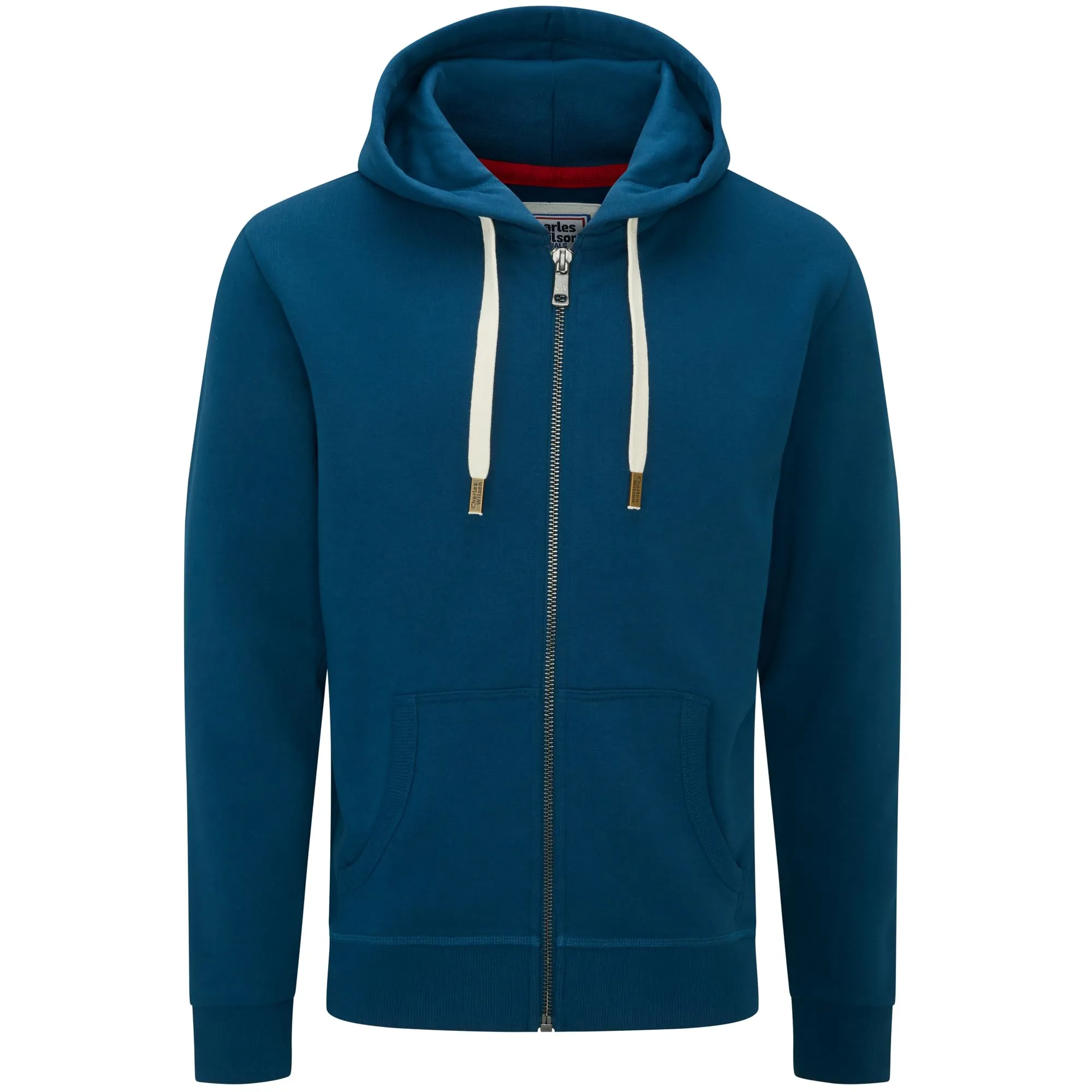 Charles Wilson Felpa Original da Uomo con Cappuccio in Misto Cotone con Zip (S, Poseidon (1124)) - immagine 1