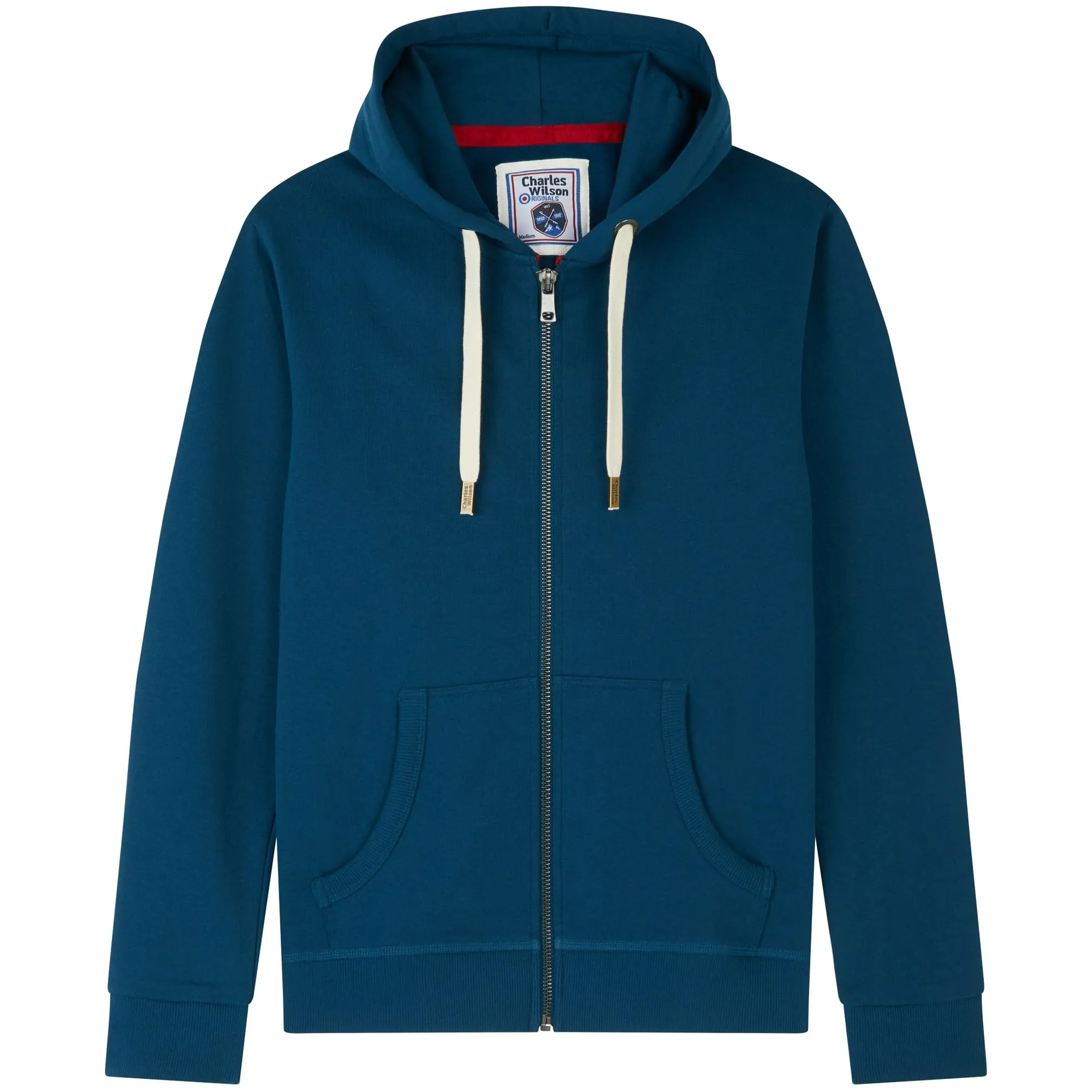 Charles Wilson Felpa Original da Uomo con Cappuccio in Misto Cotone con Zip (M, Poseidon (1124)) - immagine 3