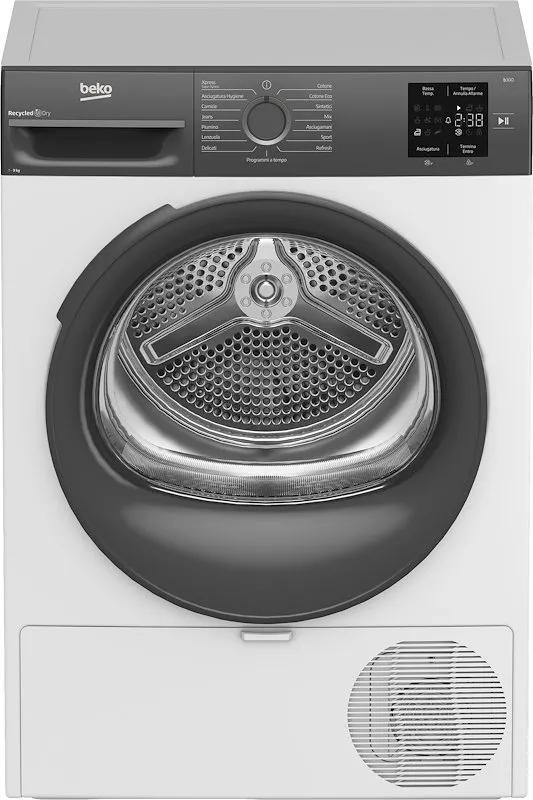 Beko Asciugatrice 9kg Bmteu93ea Grigio, Bianco - immagine 1