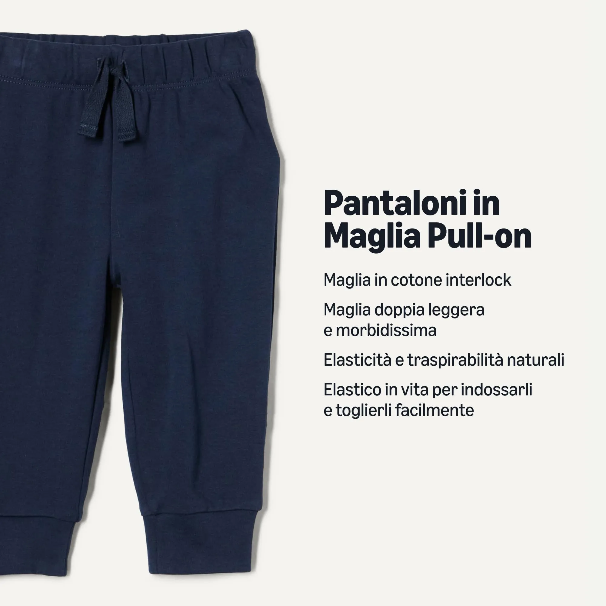 Amazon Essentials Pantaloni Senza Chiusura in Cotone Unisex Bimbi, Pacco da 3, Blu Marino/Verde Menta Pallido/Verde Oliva, 0-3 mesi - immagine 3