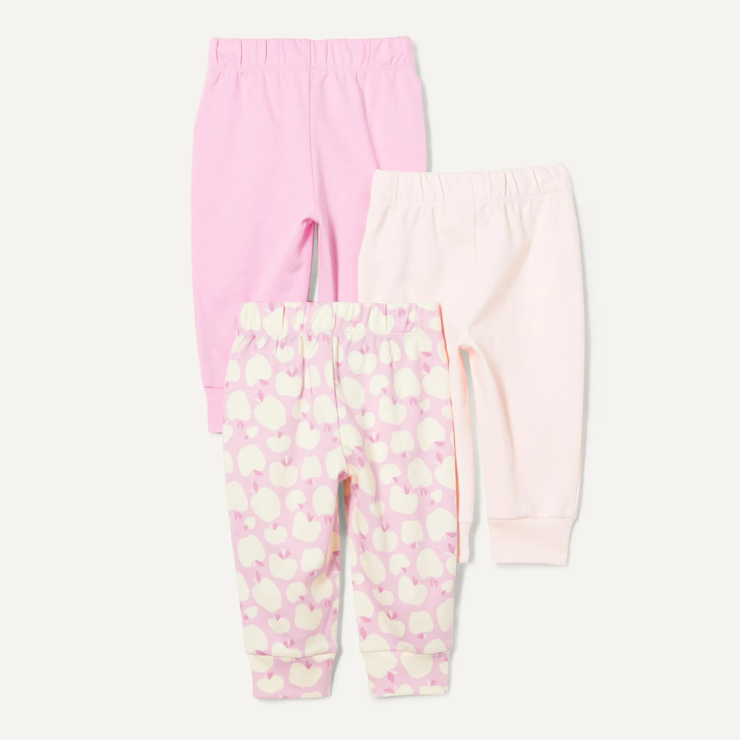 Amazon Essentials Pantaloni Senza Chiusura in Cotone Unisex Bambini e Ragazzi, Pacco da 3, Mele/Rosa, 3 anni - immagine 2