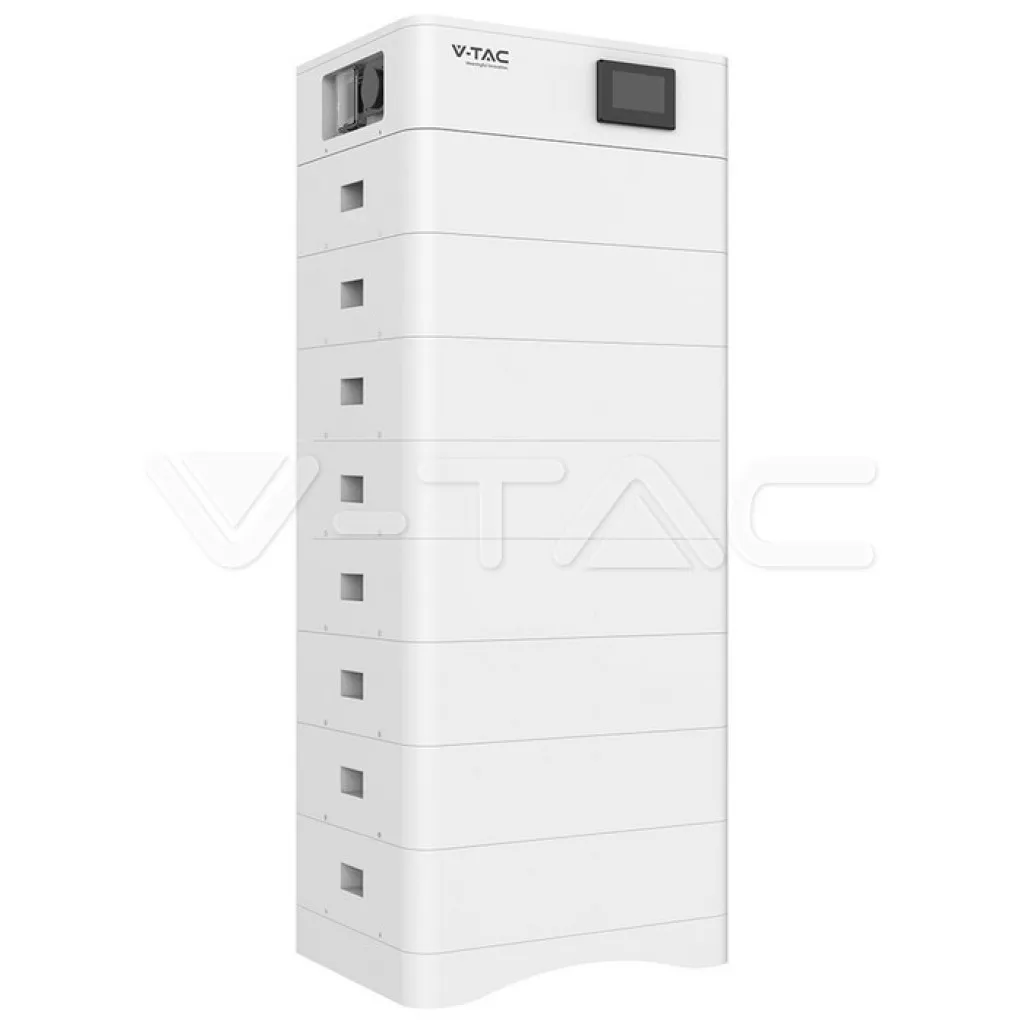 V-TAC Kit 8 Moduli di Accumulo Impilabili Alta Tensione 40kWh LiFePO4 BMS Integrato Inclusa Base e Box di Controllo 100Ah 409.6V IP65 CEI 0-21 Garanzia 10 Anni - immagine 1