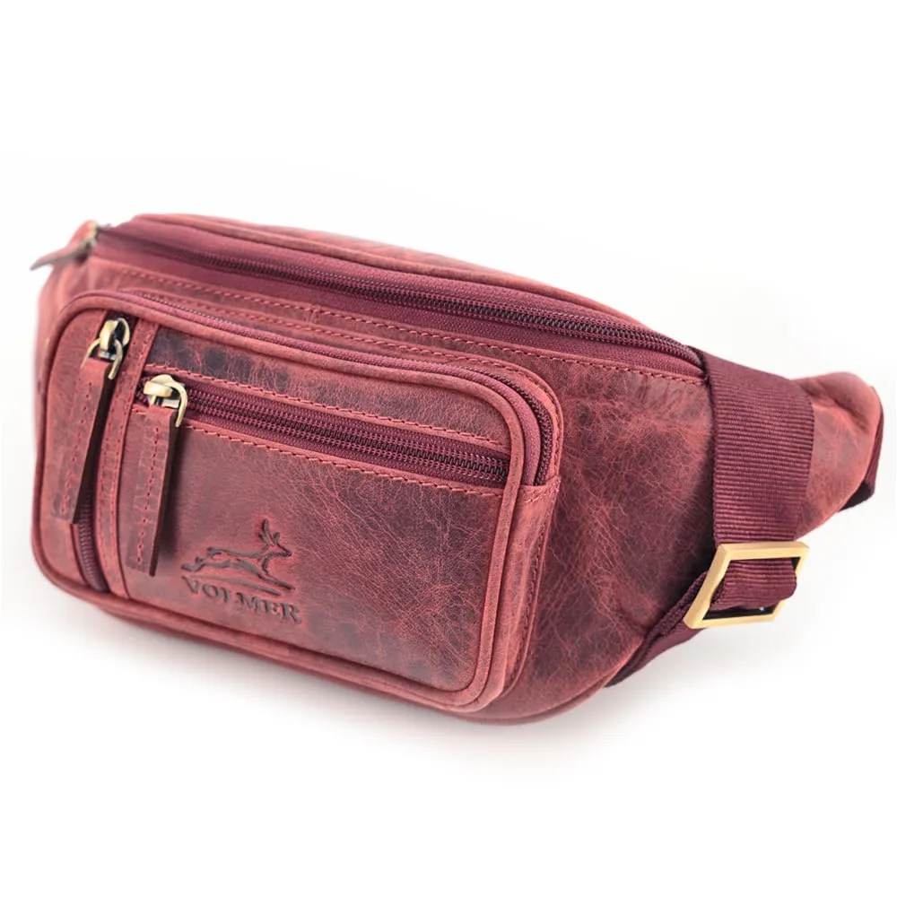Fa.Volmer ® Marsupio/Borsa da cintura/Borsa a vita in vero cuoio per donne e uomini | Disponibile in nero e marrone | Diversi modelli, L - immagine 1