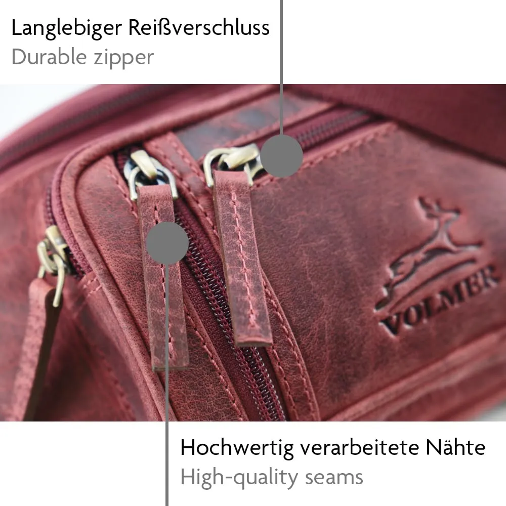 Fa.Volmer ® Marsupio/Borsa da cintura/Borsa a vita in vero cuoio per donne e uomini | Disponibile in nero e marrone | Diversi modelli, L - immagine 3