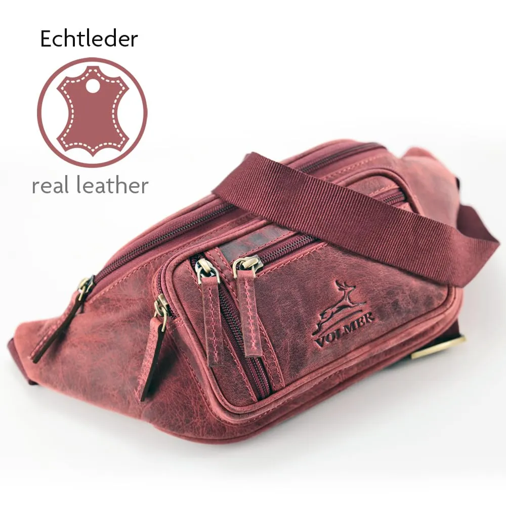 Fa.Volmer ® Marsupio/Borsa da cintura/Borsa a vita in vero cuoio per donne e uomini | Disponibile in nero e marrone | Diversi modelli, L - immagine 4
