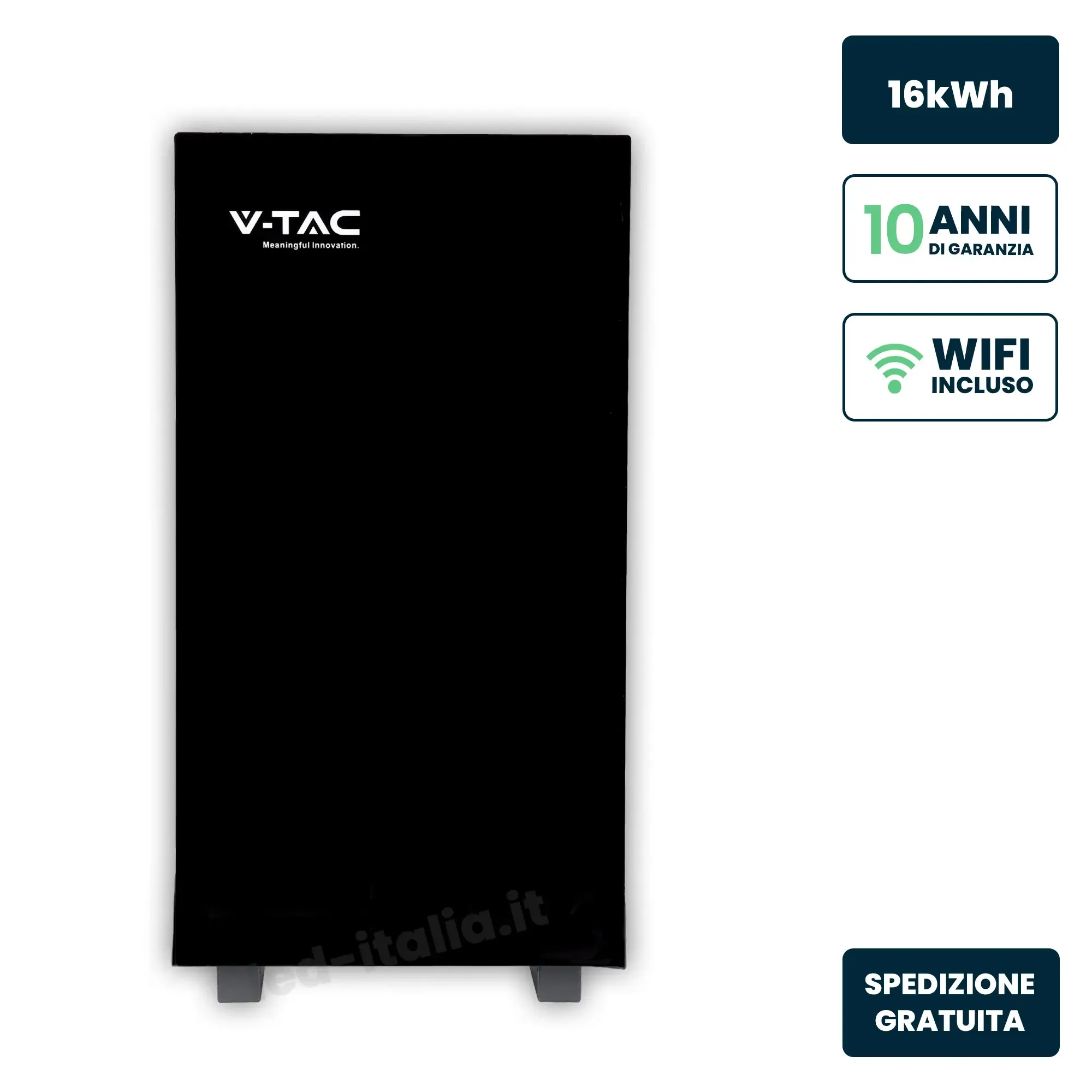 Batteria Di Accumulo 16.07Kwh Lifepo4 Bms Integrato Per Inverter Fotovoltaici 51.2V 314Ah Schermo Touch Design Nero Effetto Vetro Lucido Garanzia 10 Anni - immagine 1