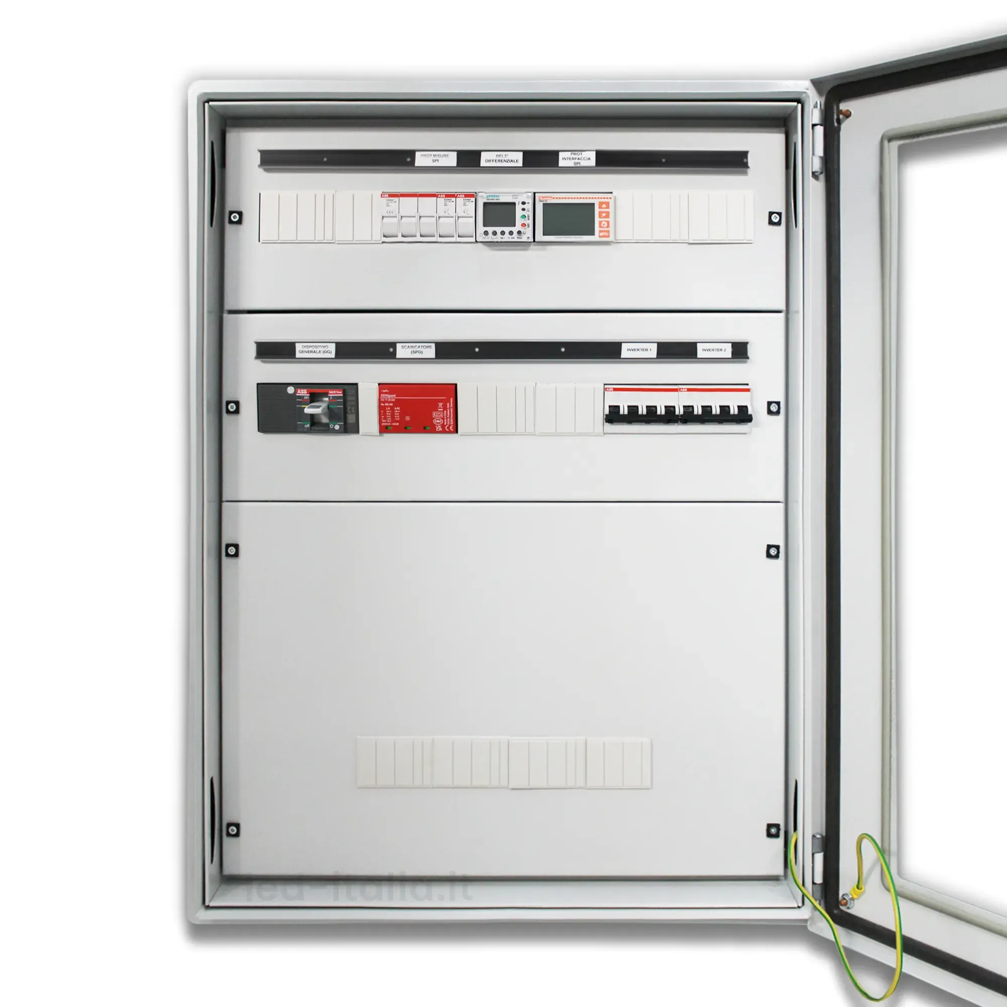 Quadro AC Trifase 50kW Doppio Inverter 100A 400V 4x24 Moduli Differenziale Tarabile SPI CEI 0-21 IP65 - immagine 1
