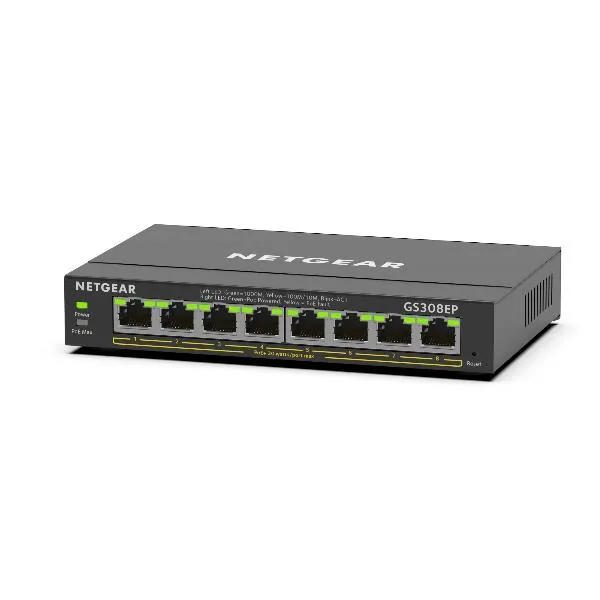 Netgear Switch Gigabit Ethernet Smart Managed Plus Poe+ 8P GS308EP-100PES - immagine 1
