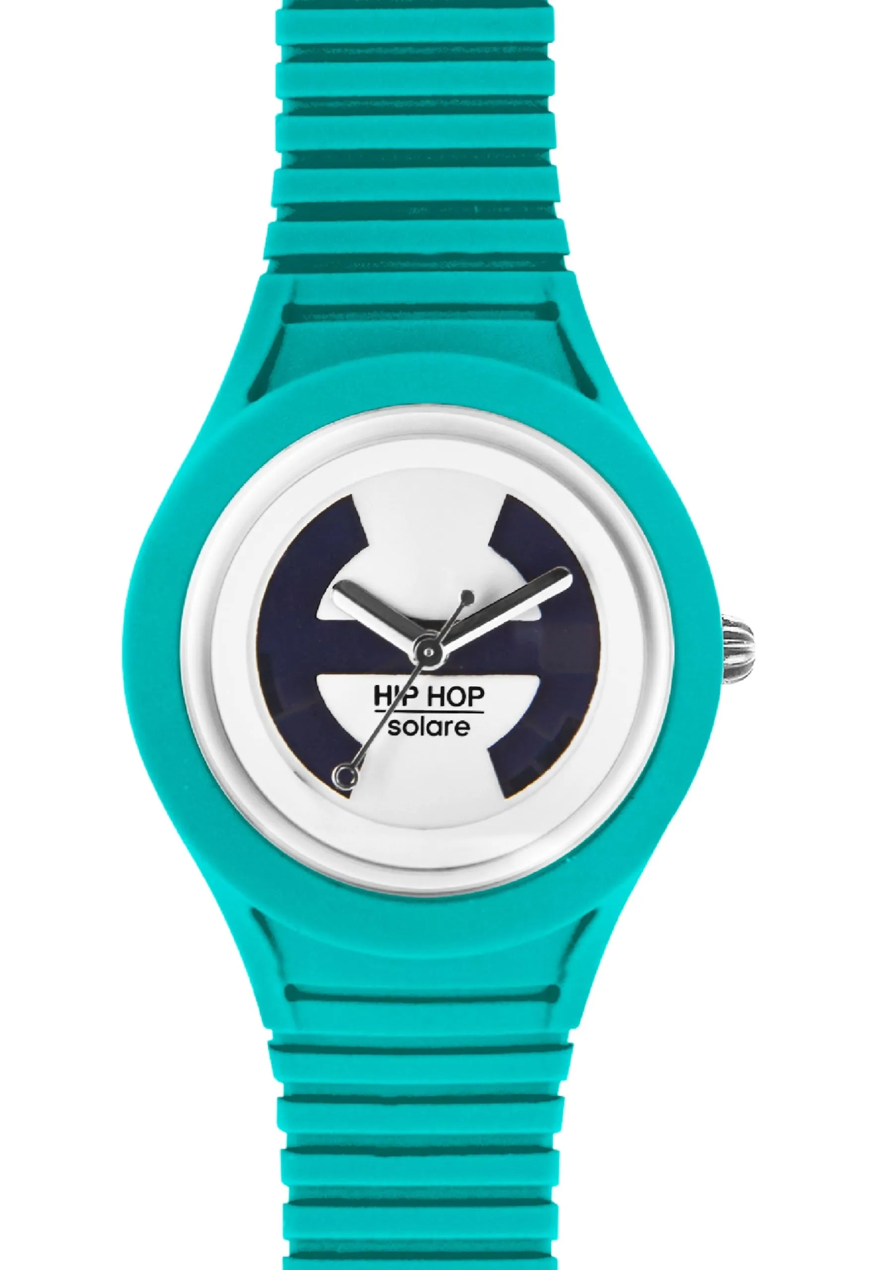 HIP HOP Watches - Orologio da Donna Orchid Bouquet HWU0540 - Collezione Solare - Cinturino in Silicone - Impermeabile 5 ATM - Cassa 34mm - Verde Acqua - immagine 2