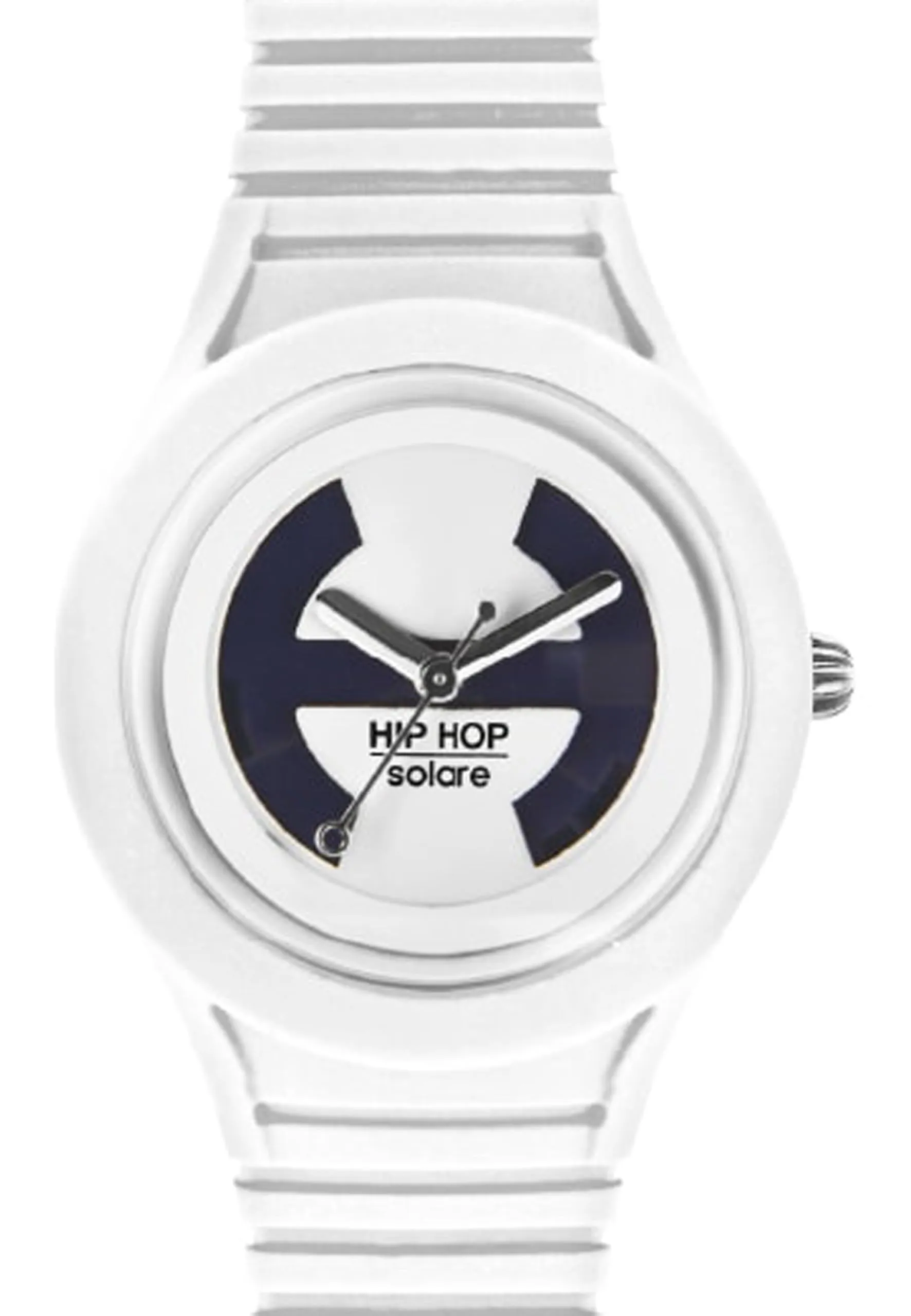 HIP HOP, Collezione Solare, Orologio Donna, Cinturino in Silicone Regolabile, Quadrante Bianco, Pratica Chiusura, Cassa 34 mm, Movimento Solo Tempo Miyota 2036, Resistente all'Acqua - immagine 2