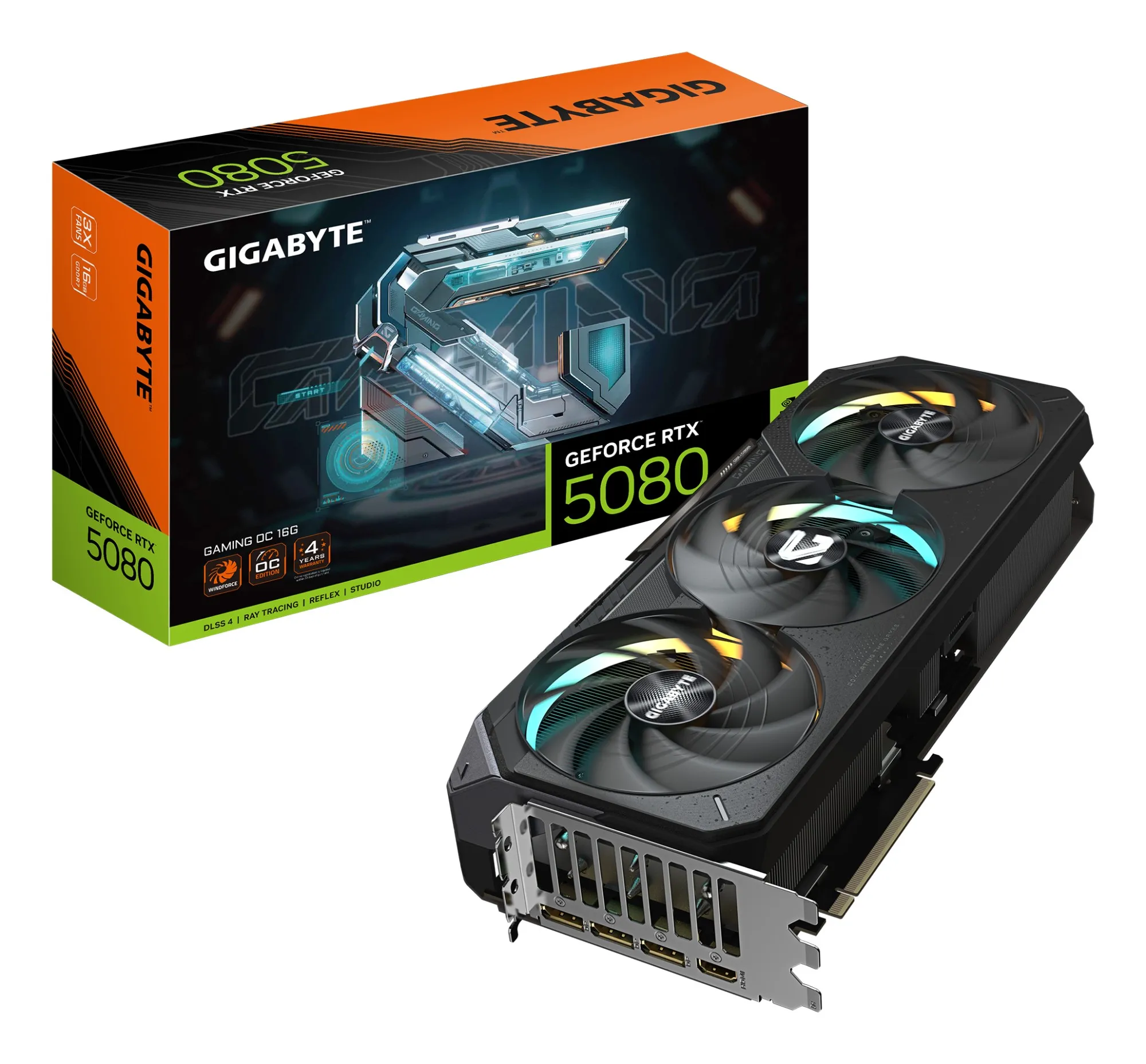 GIGABYTE GeForce RTX 5080 GAMING OC 16G Scheda Grafica - 16GB GDDR7 256 bit PCI-E 5.0 2730MHz Core Clock 3 x DisplayPort 1 x HDMI GV-N5080GAMING OC-16GD - immagine 1